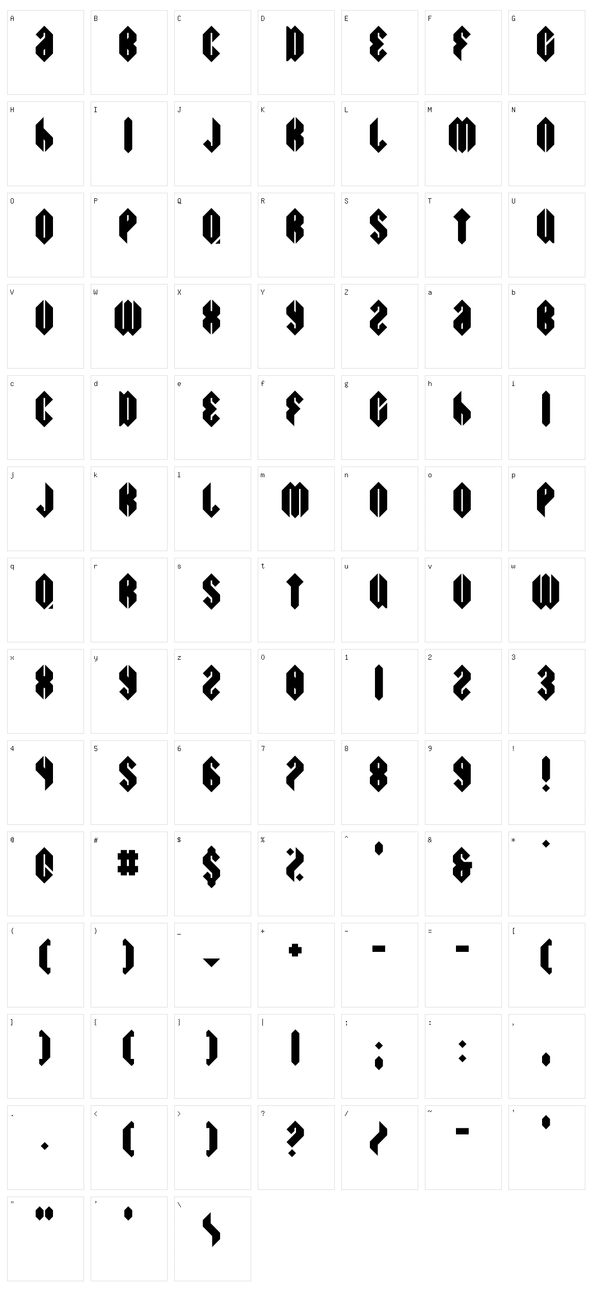 Swiggity Character Set
