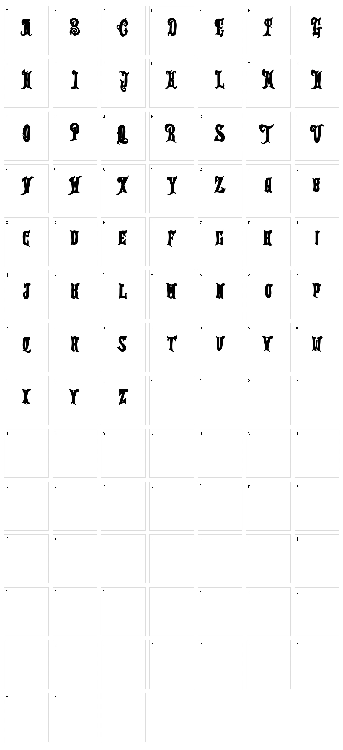 Thetian Character Set