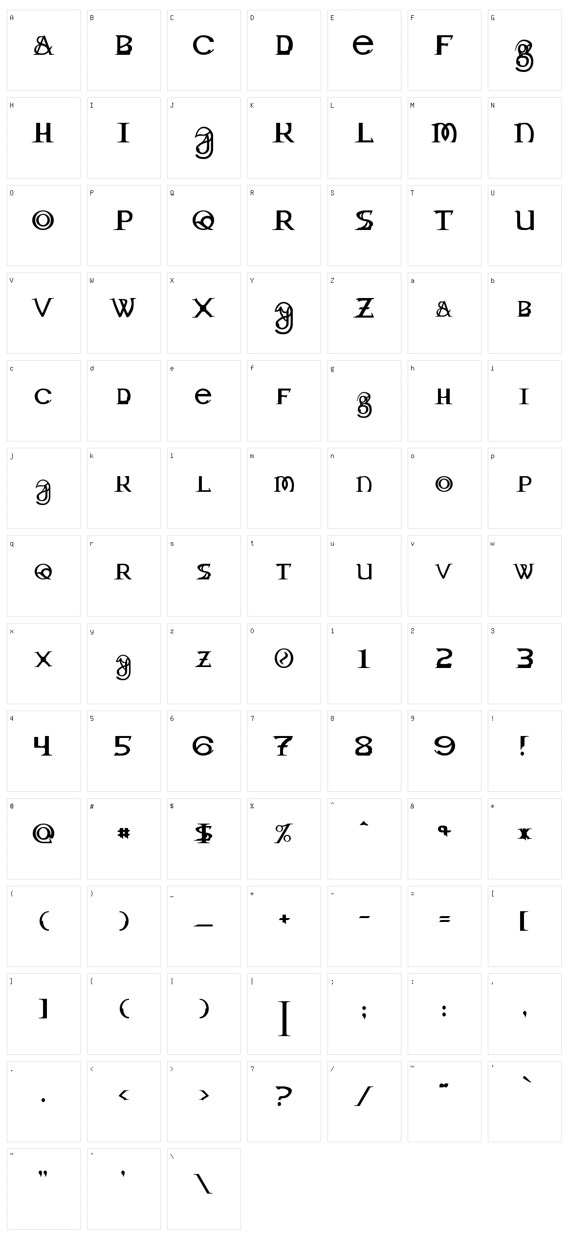 Toril Character Set