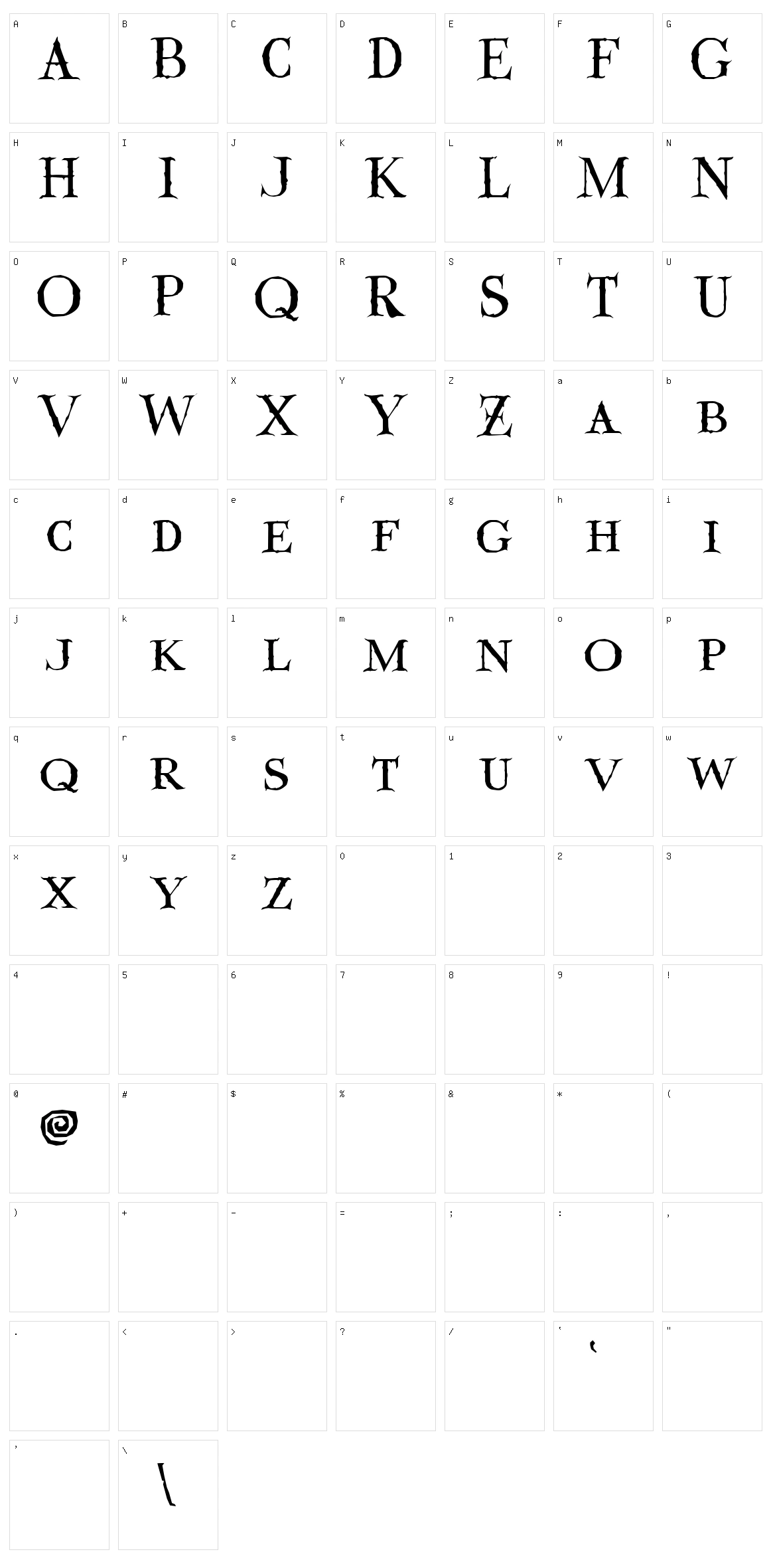 Valdemar Character Set