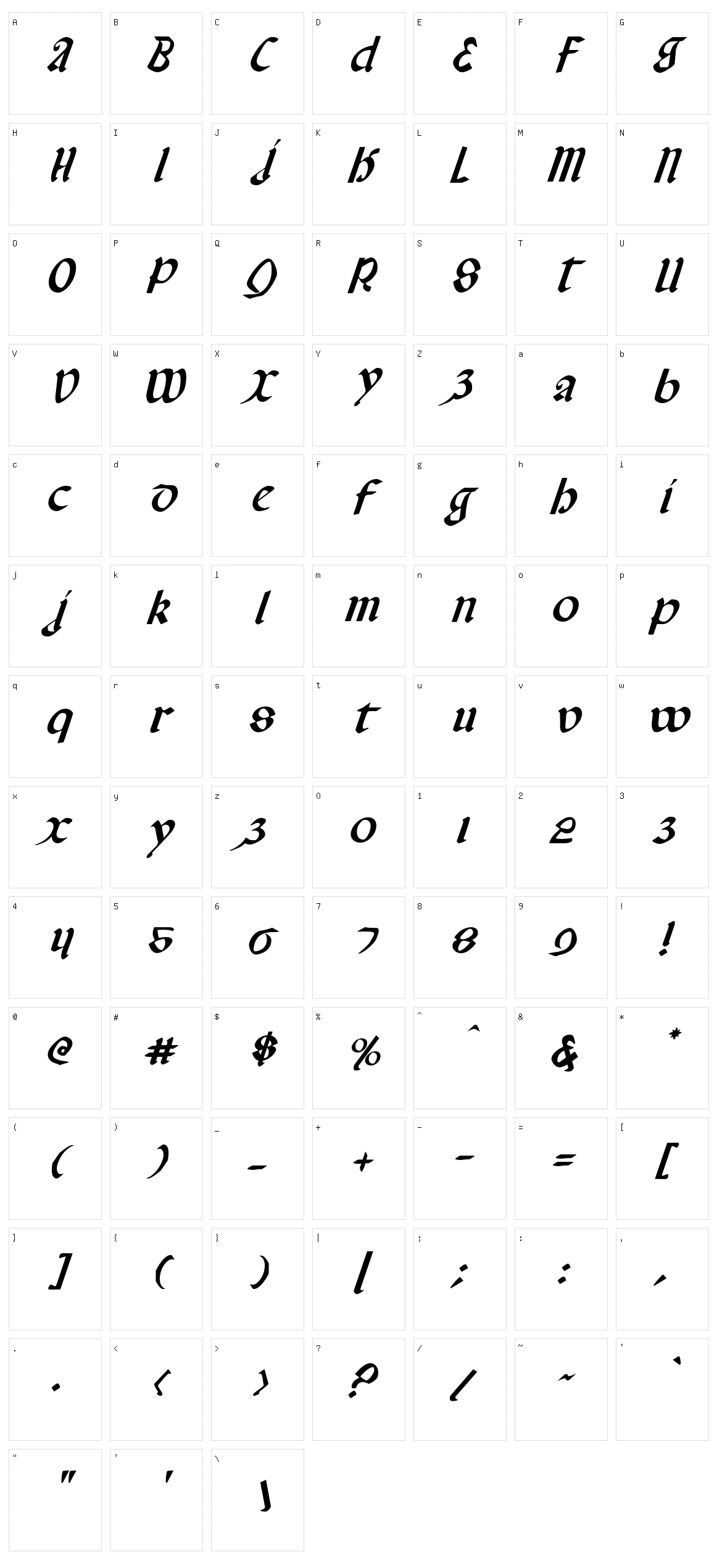 Valerius Character Set