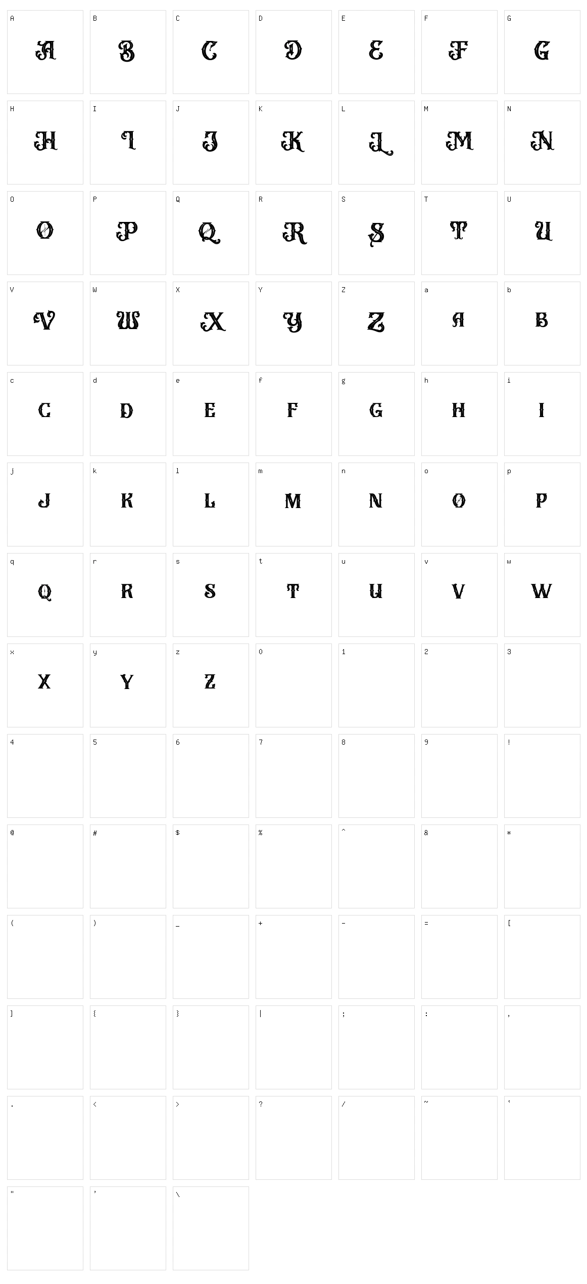 Vanguard Character Set