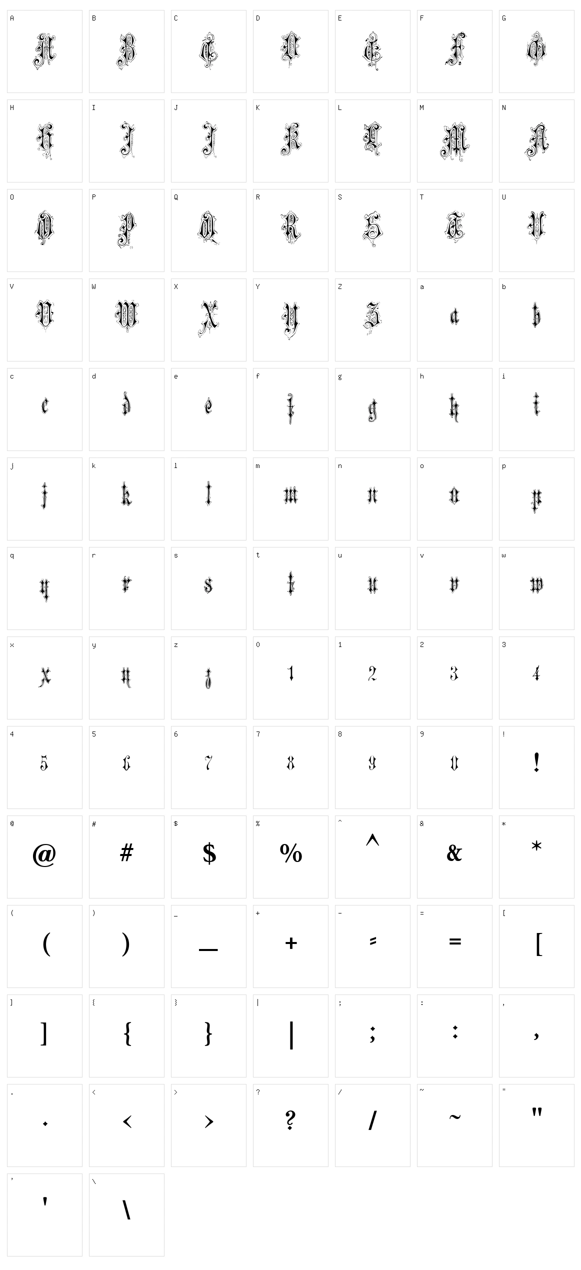 Verzierte Favorite Character Set