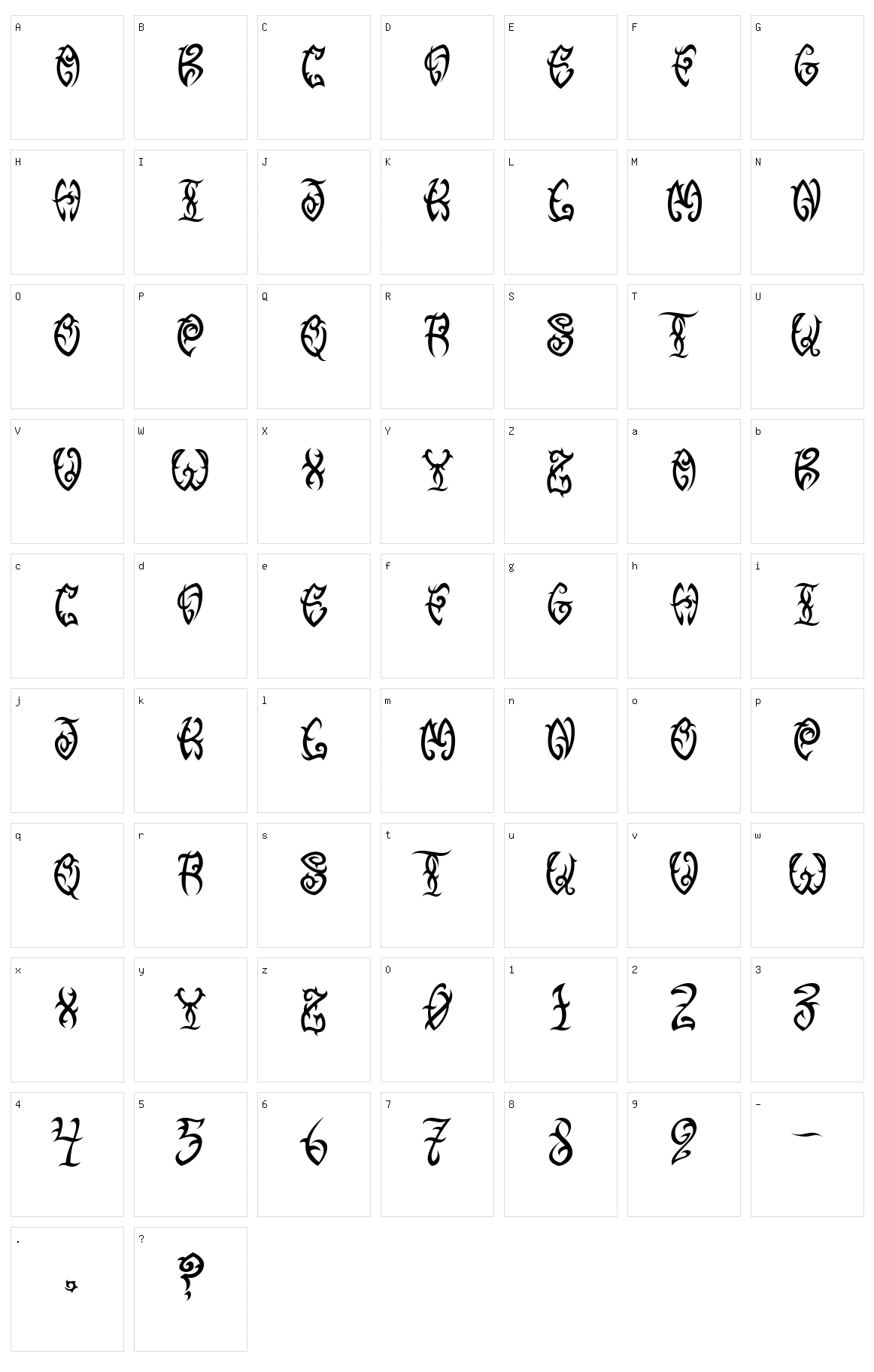 VTC Tribal Three Character Set