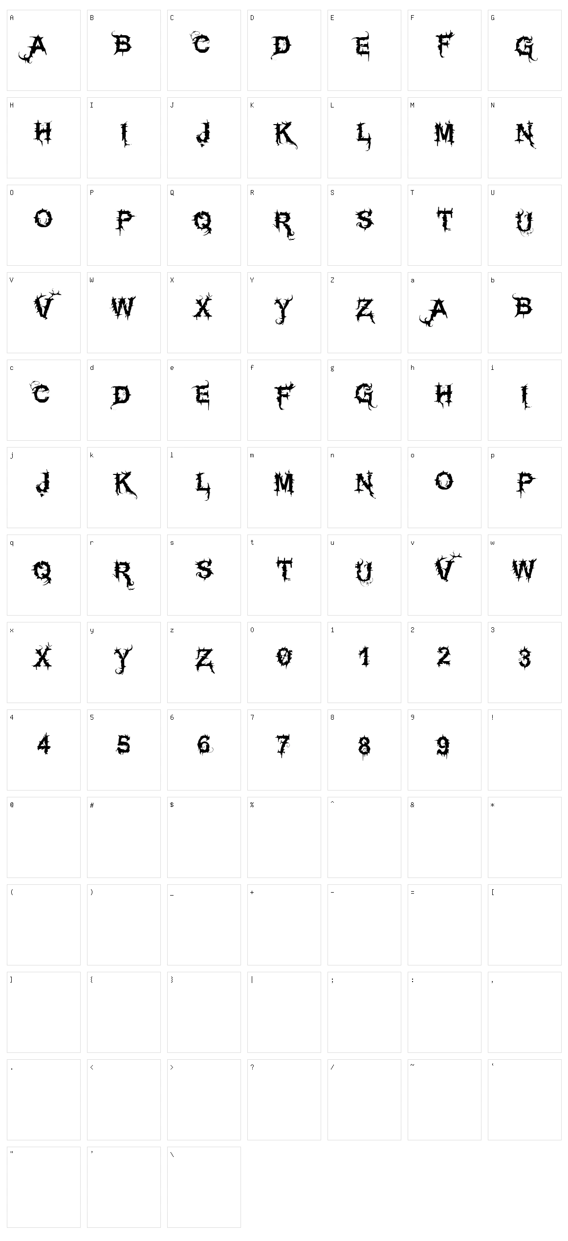 Vtks Espinhuda Character Set