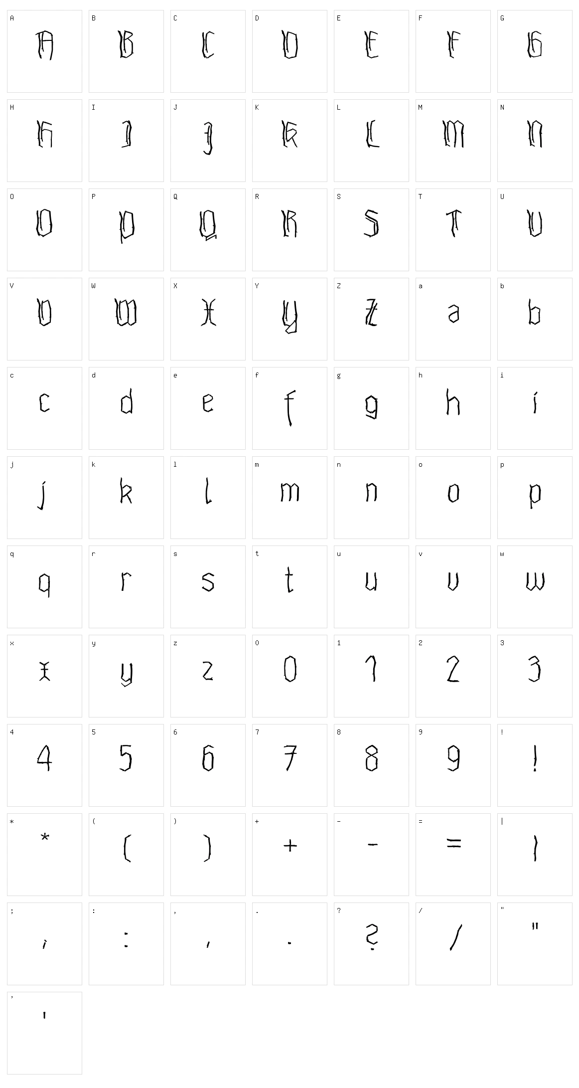Waldschraz Character Set