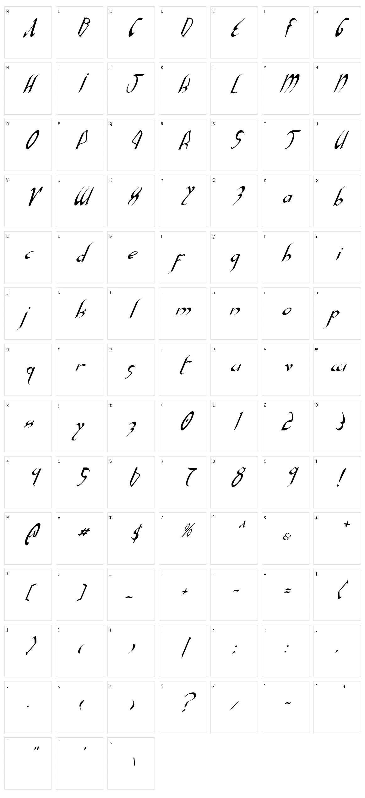 Xaphan Character Set