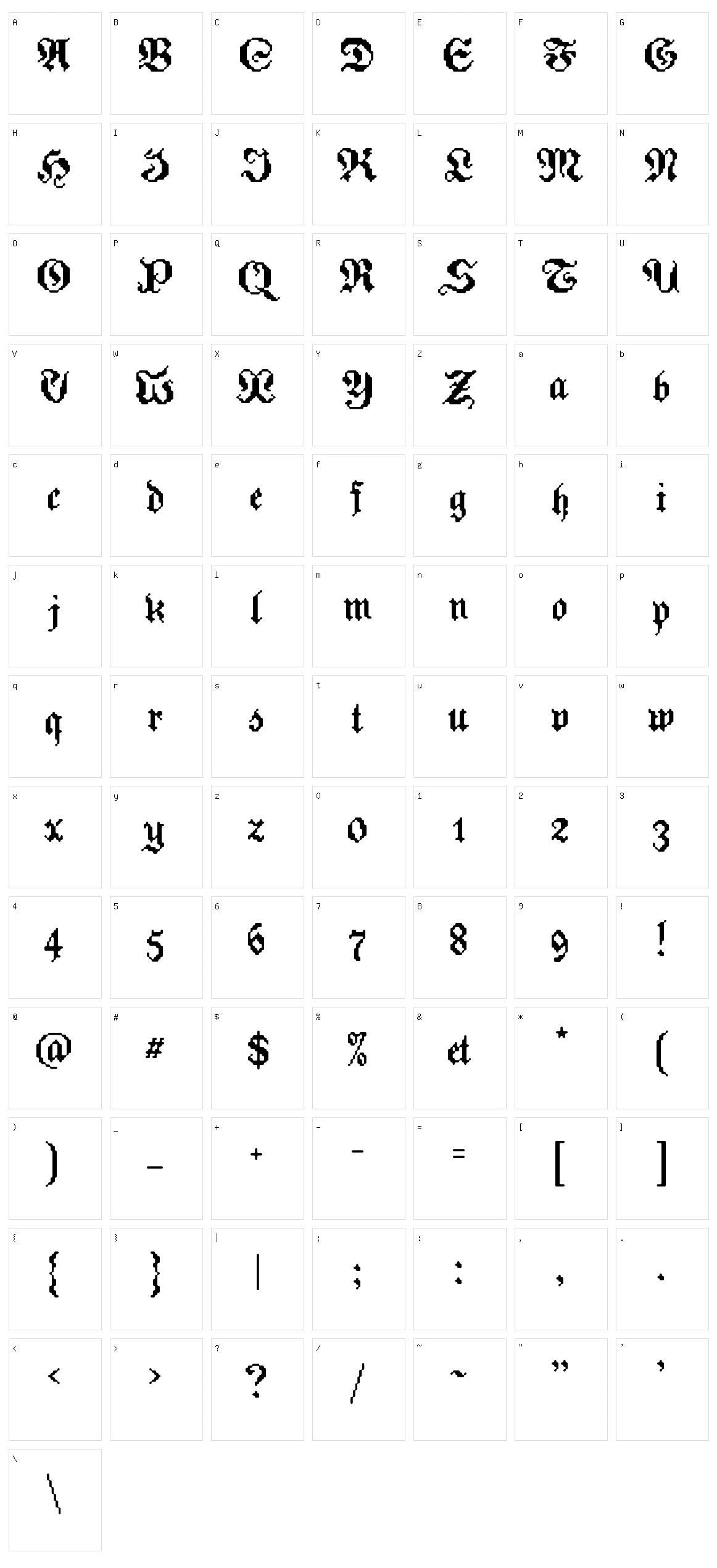 Zoftfrakt eYe FS Character Set
