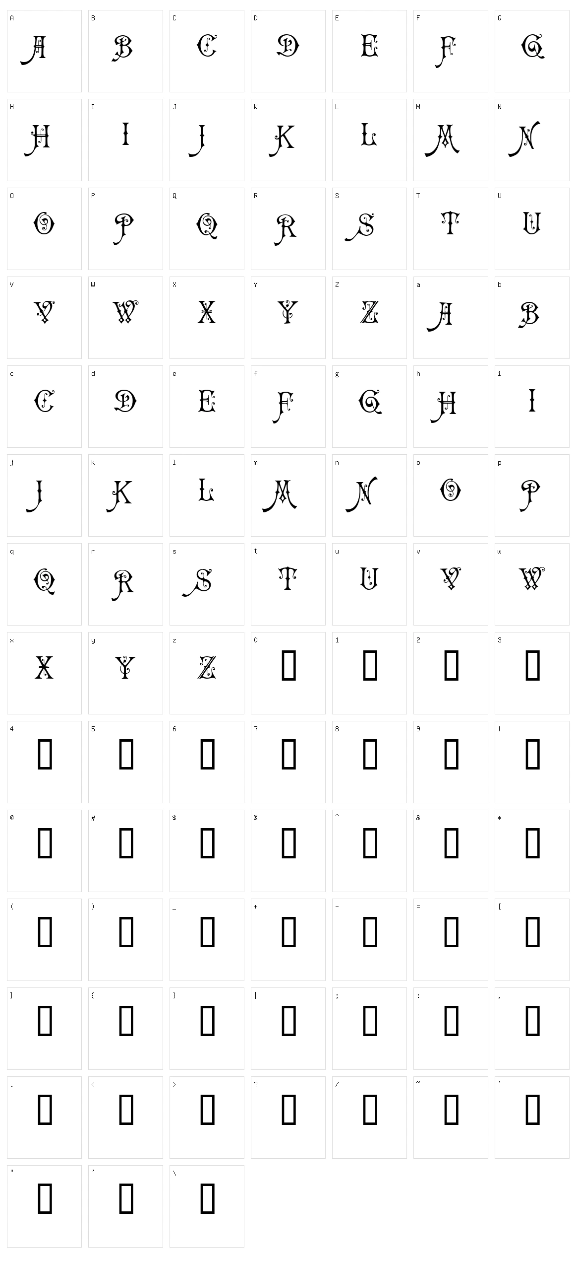 Carmencita Character Set
