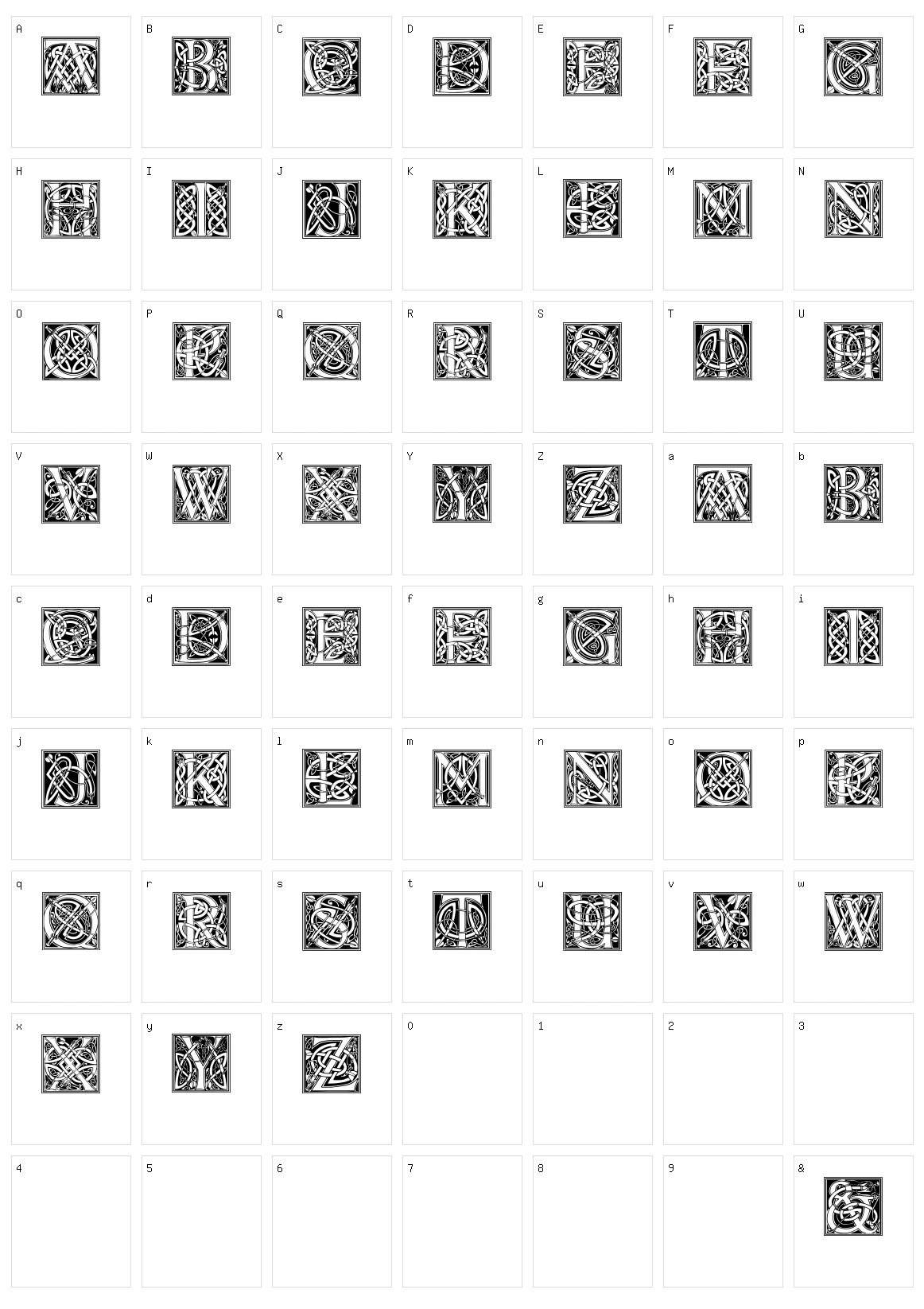 Celtic Eels Character Set