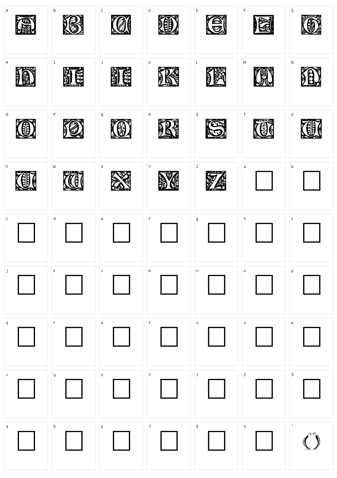 Christensen Caps Character Set