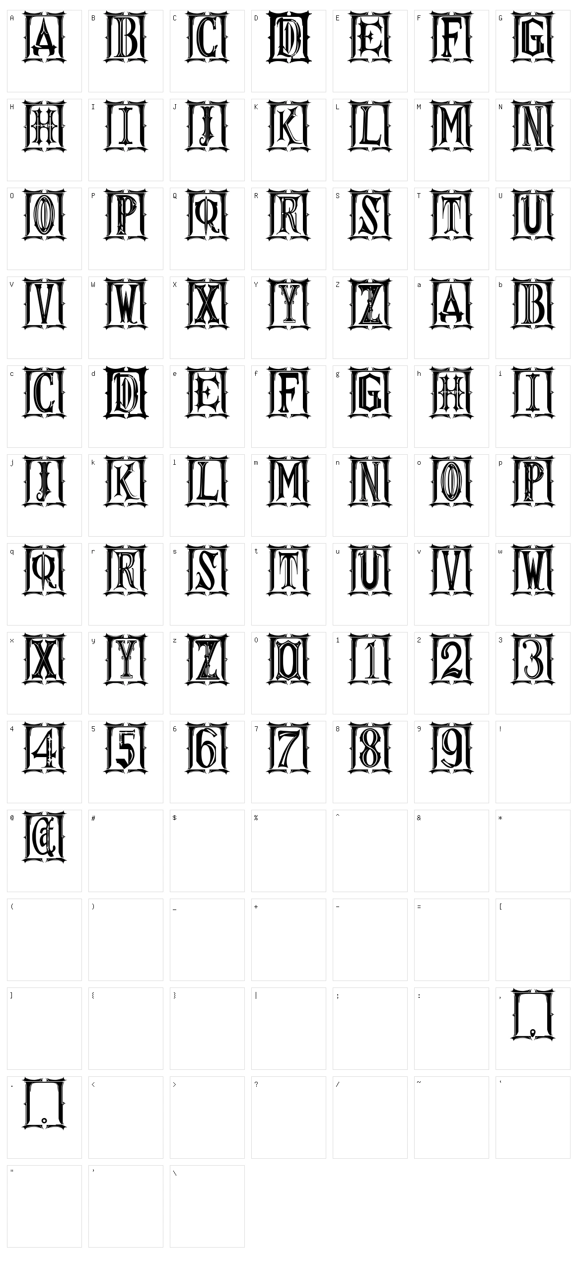 Gothic Kapital ST Character Set