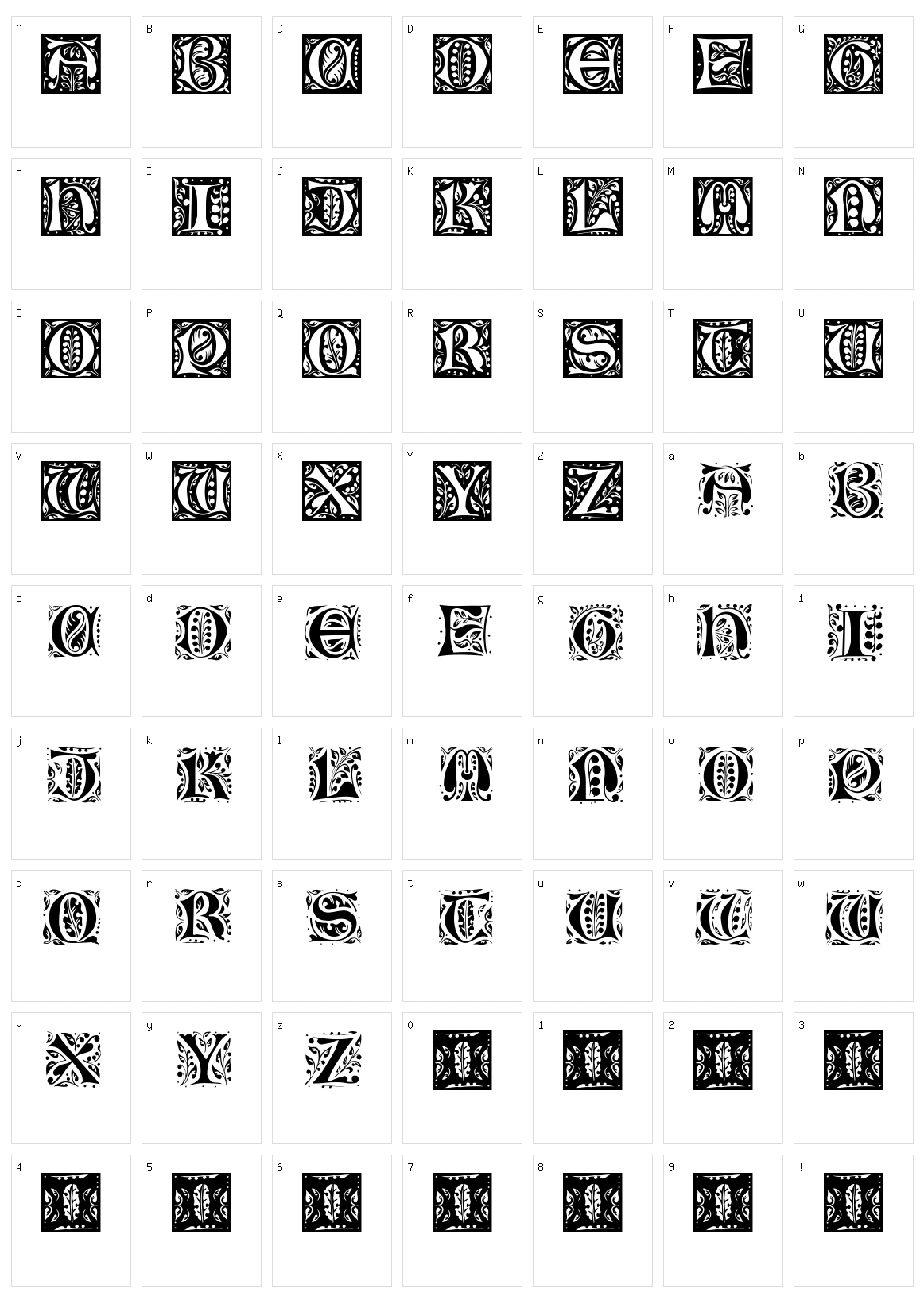 Gothic Leaf Character Set
