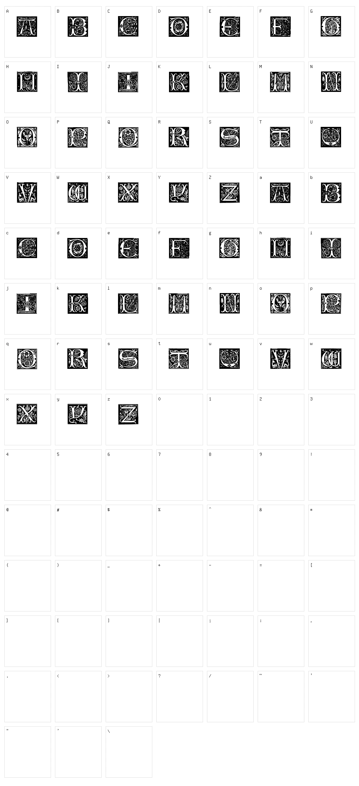 Initials TFB Character Set