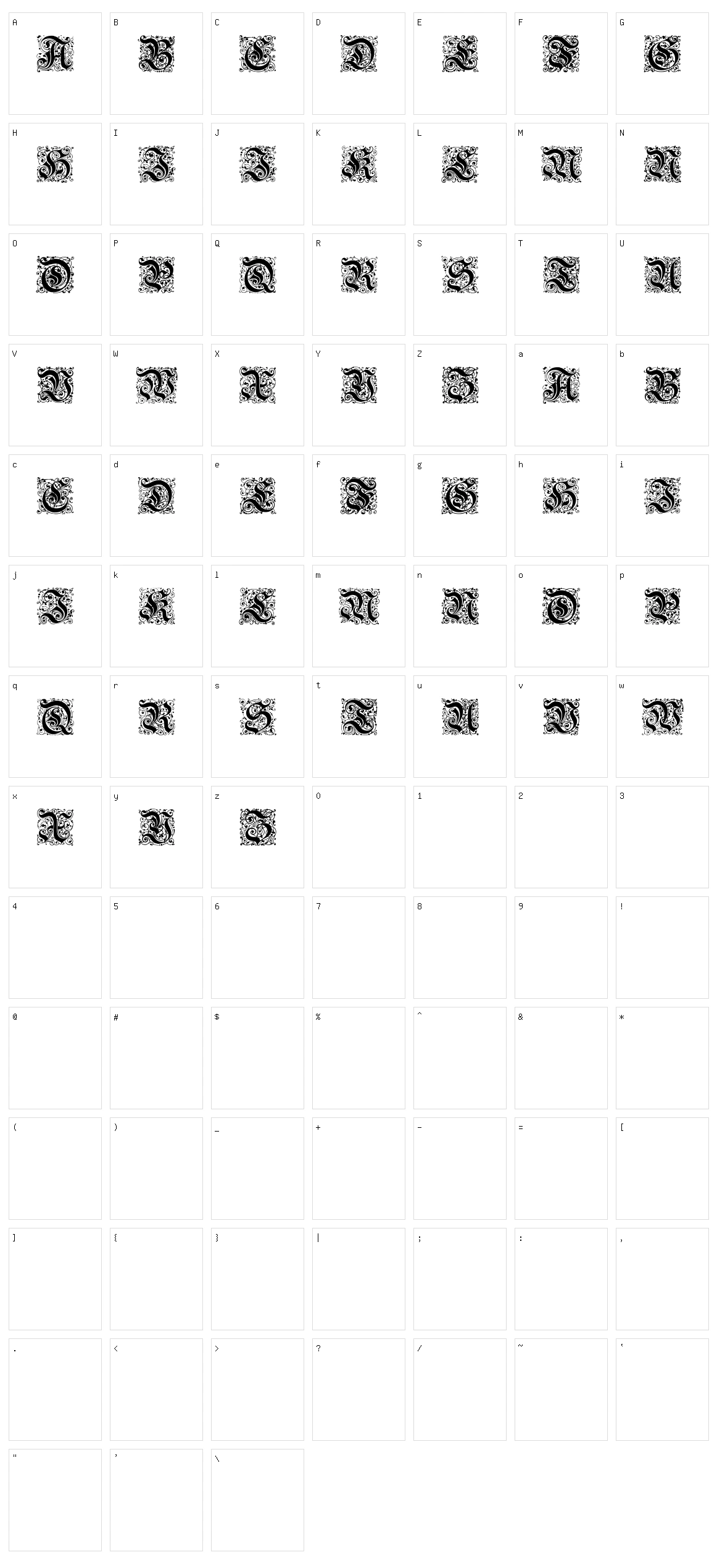 Kanzlei Initialen Character Set