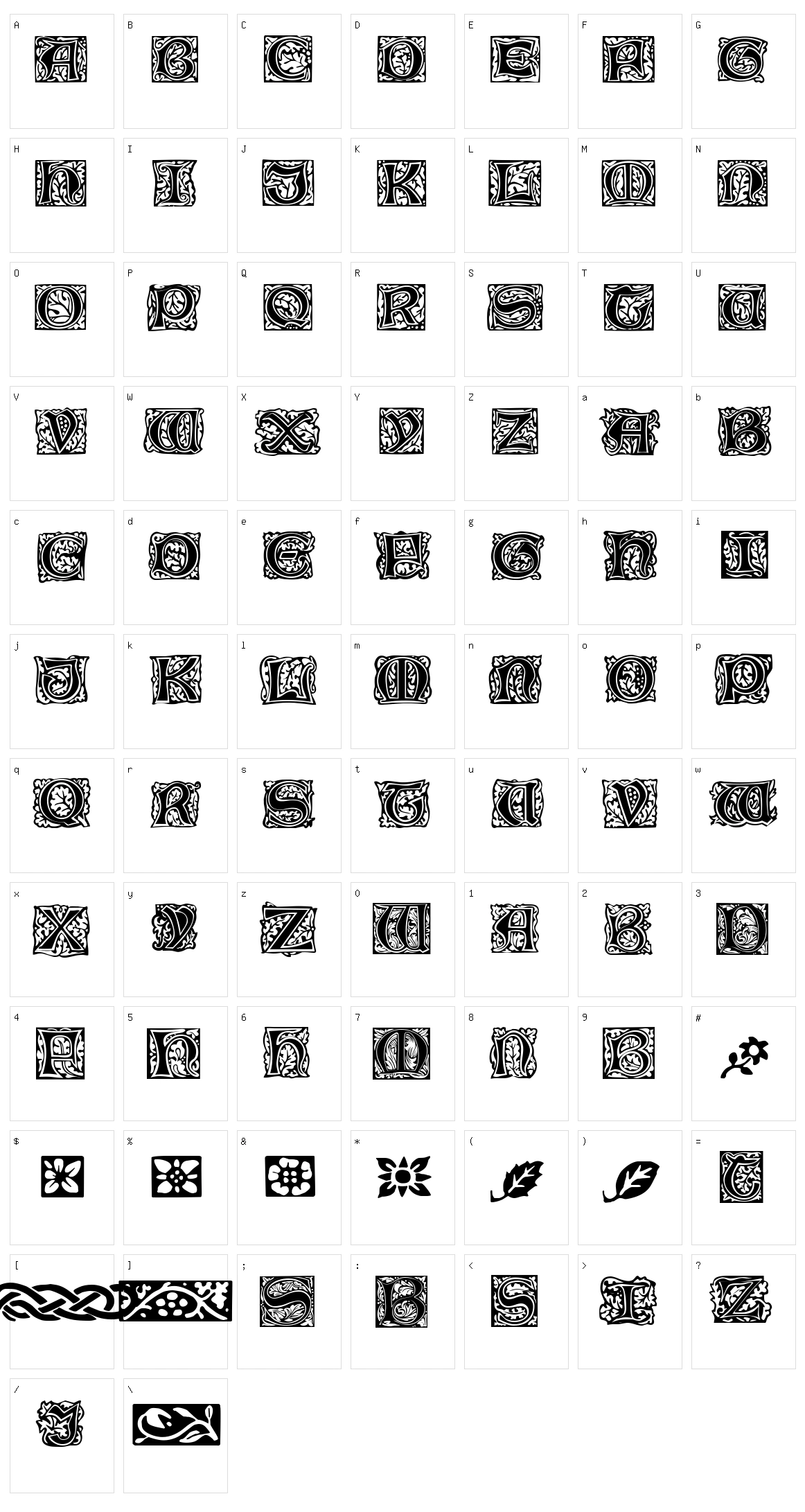 Morris Jenson Initialen Character Set