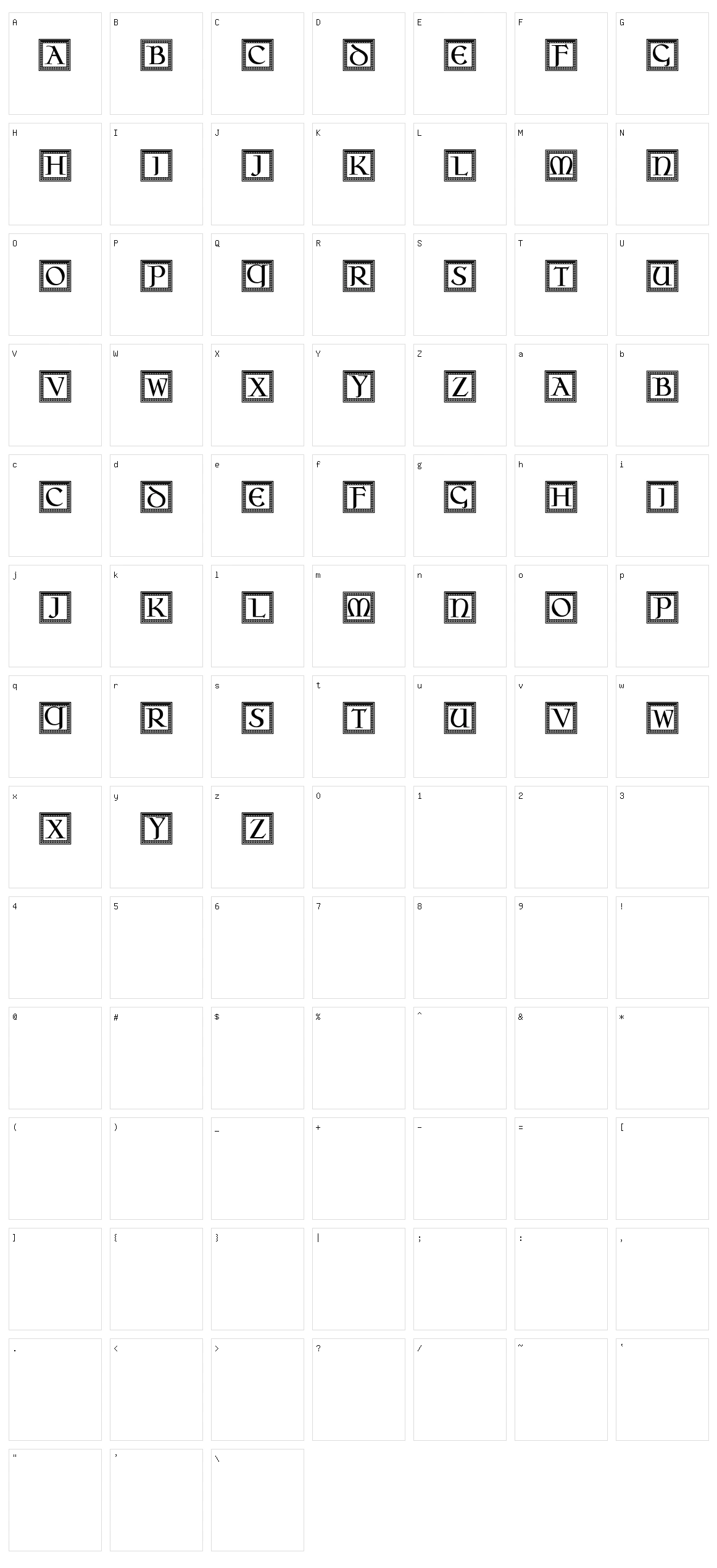 Oseberg Capitals Character Set