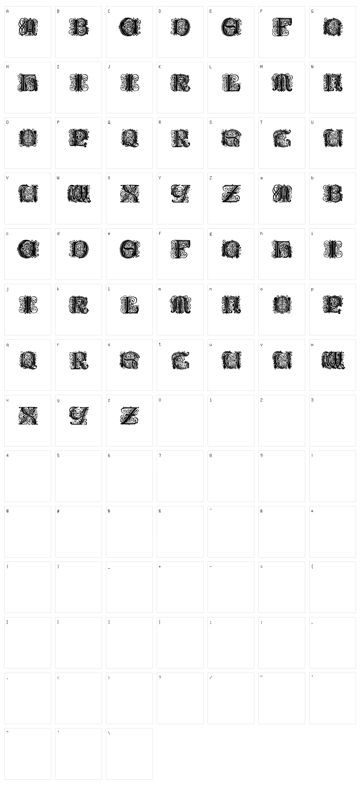 Paulus Franck Initialen Character Set