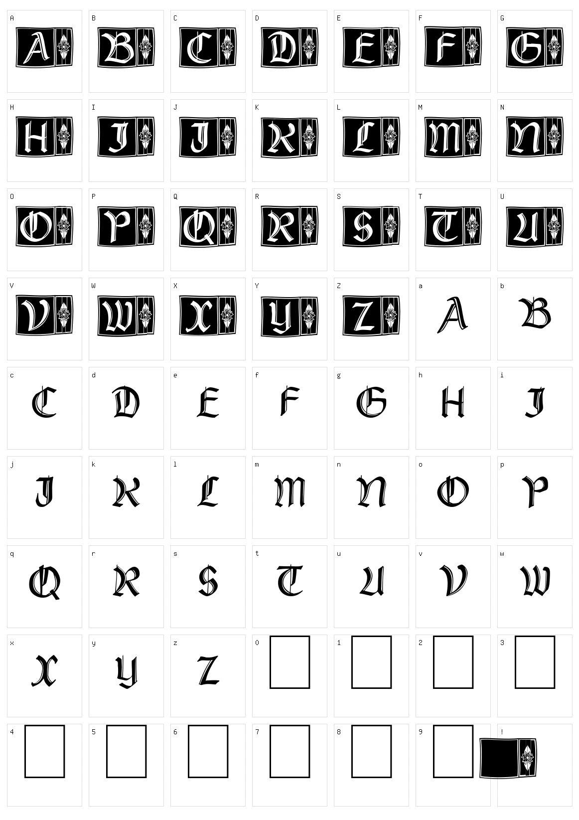 Rustick Capitals Character Set