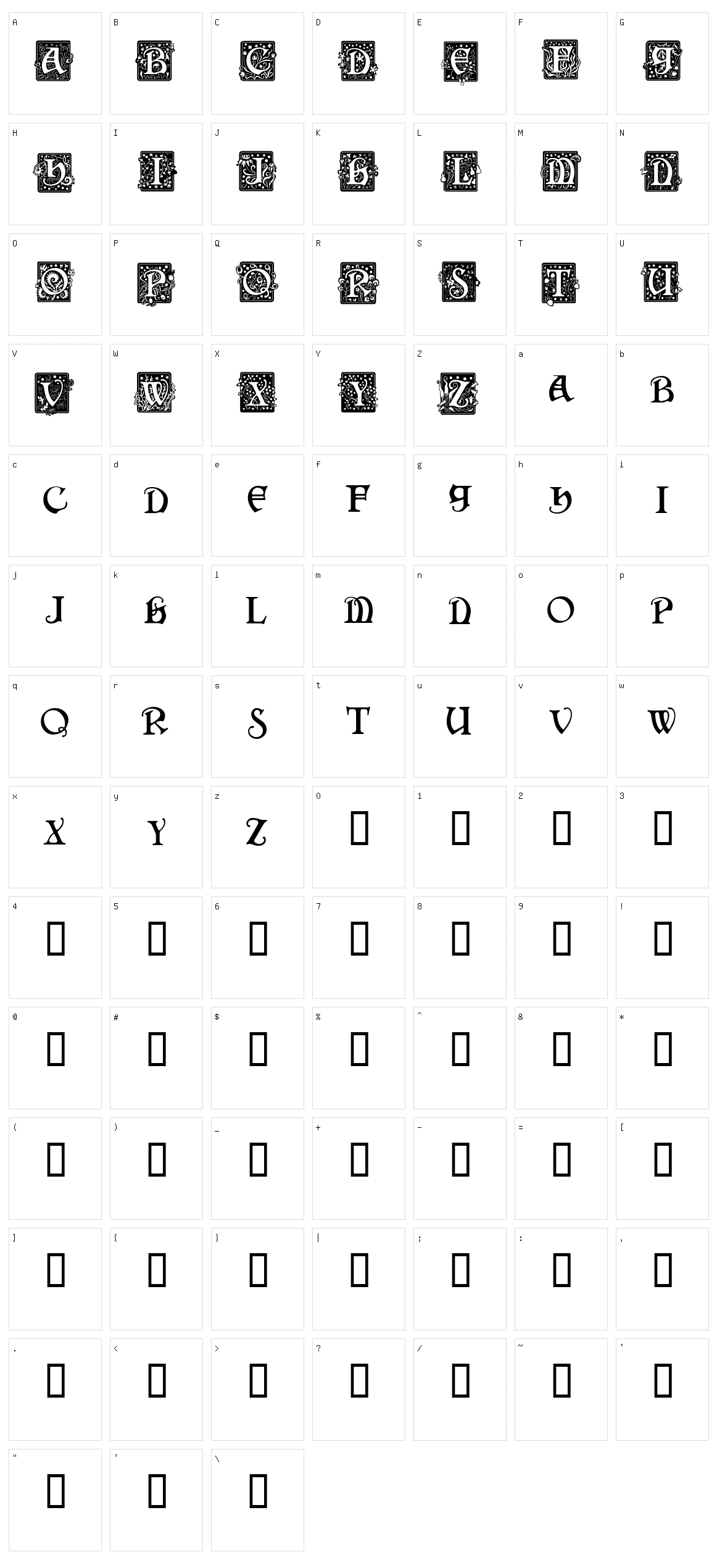 Square Caps Character Set