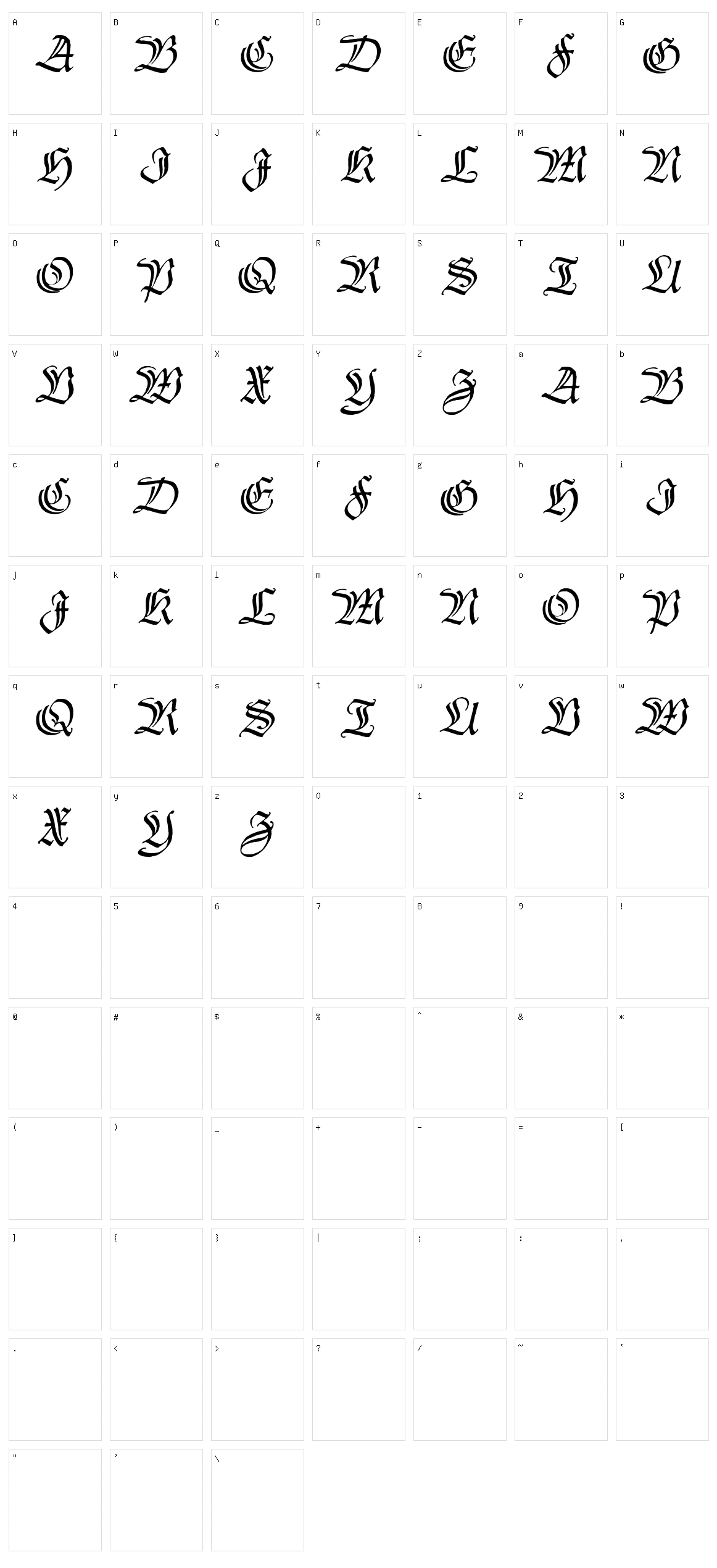 Thannhaeuser Zier Character Set