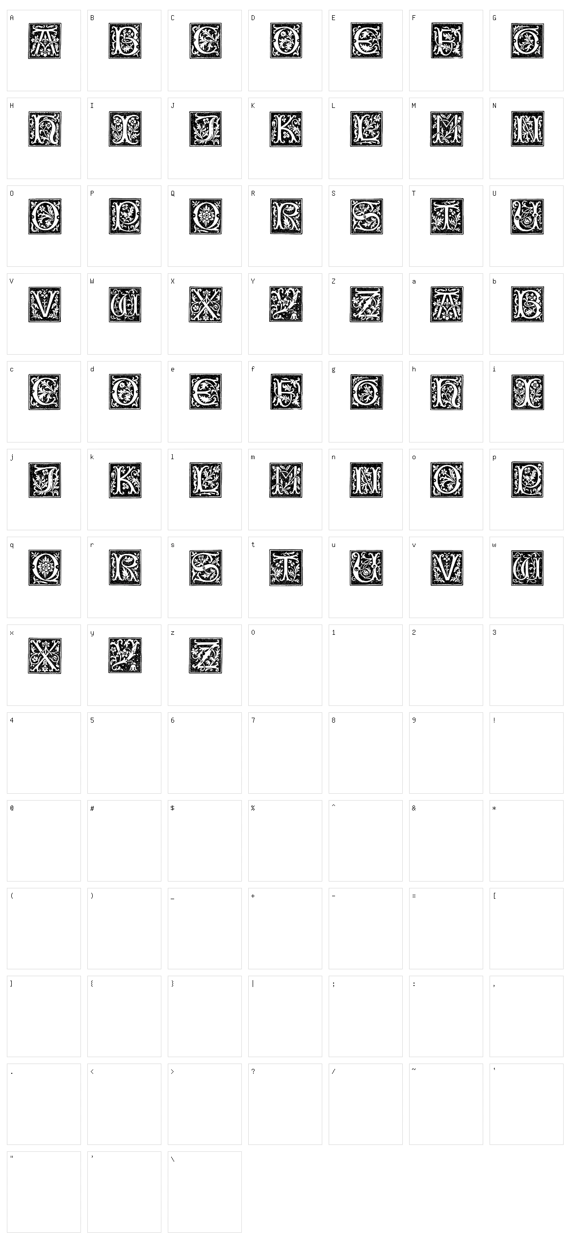 Typographer Woodcut Initials One Character Set