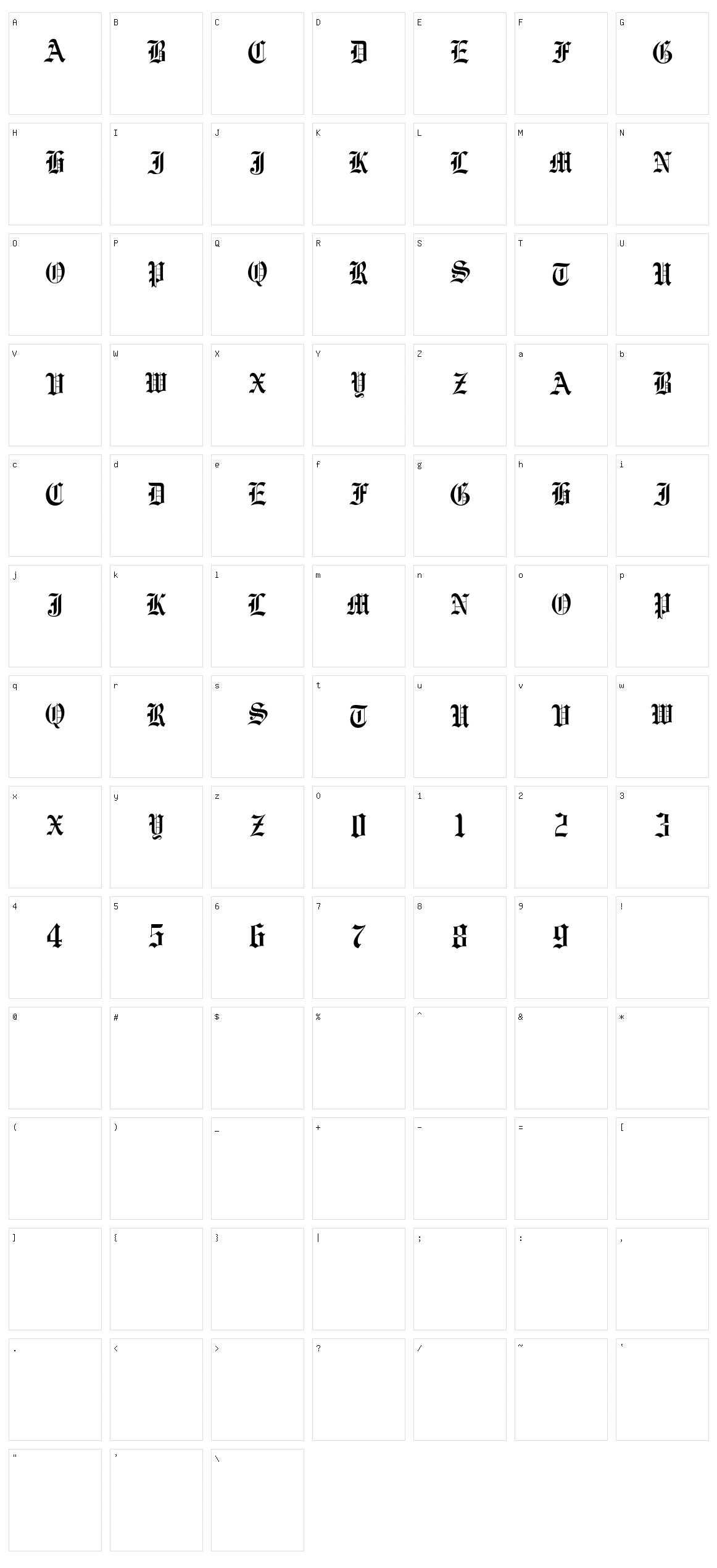 Vorname Character Set