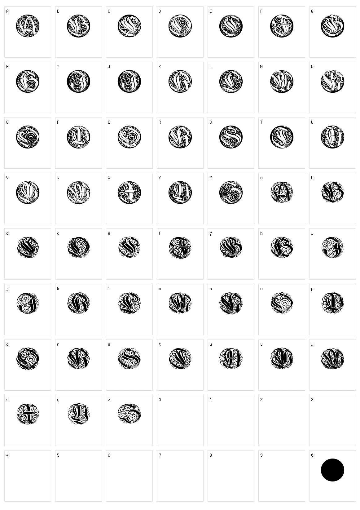 Wieynk Caps Round Character Set