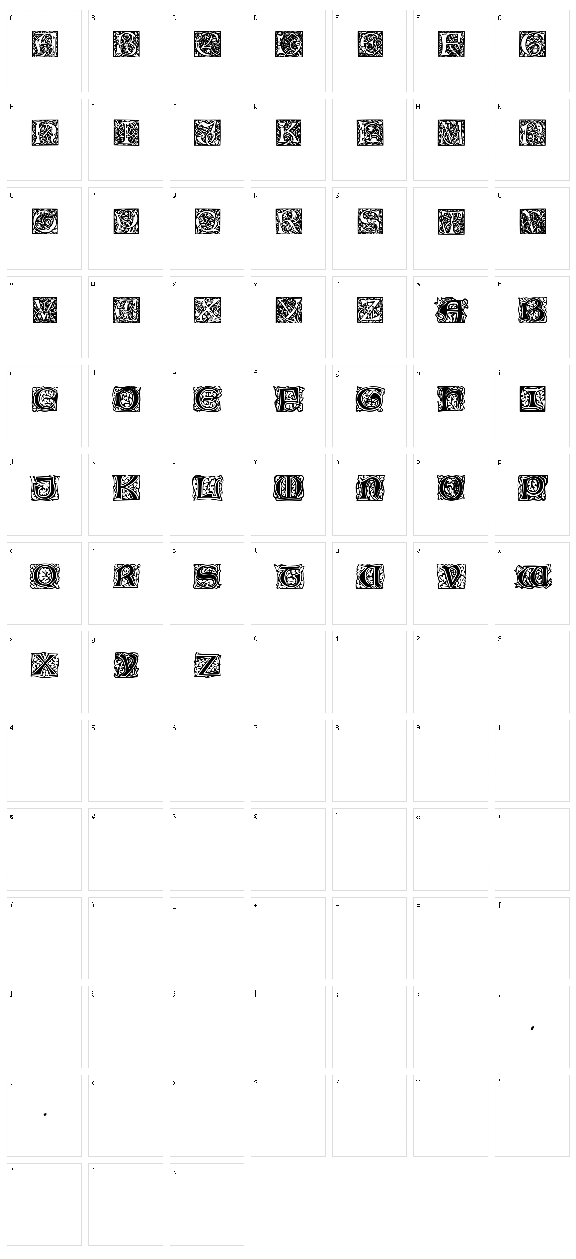 William Morris Initials Character Set
