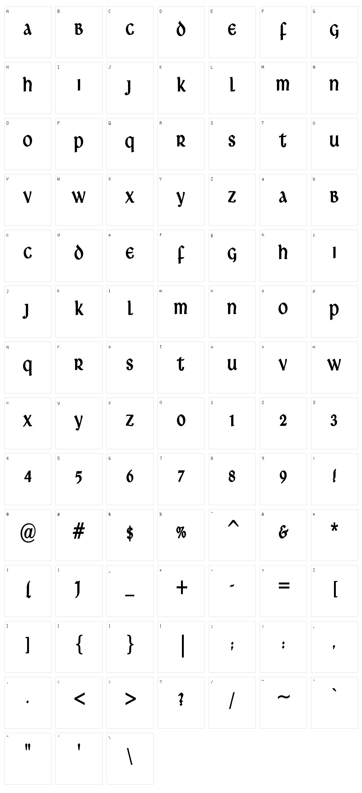 Ardagh Character Set