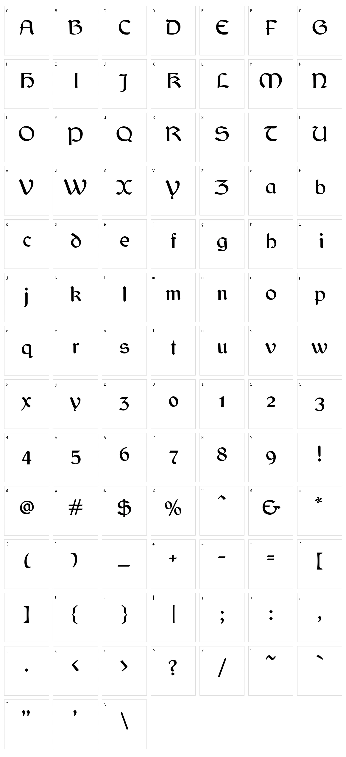 Balgruf Character Set