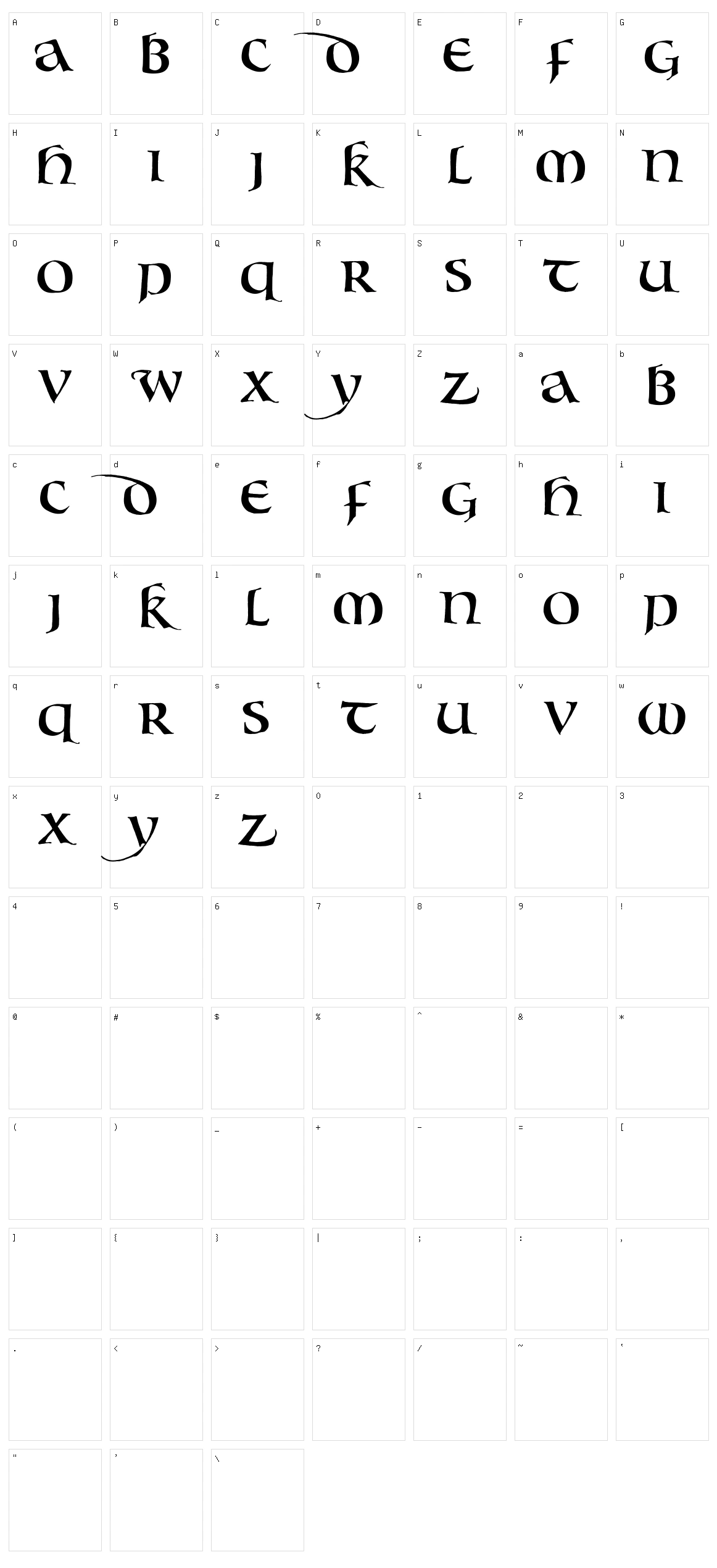 Bouwsma Uncial Character Set