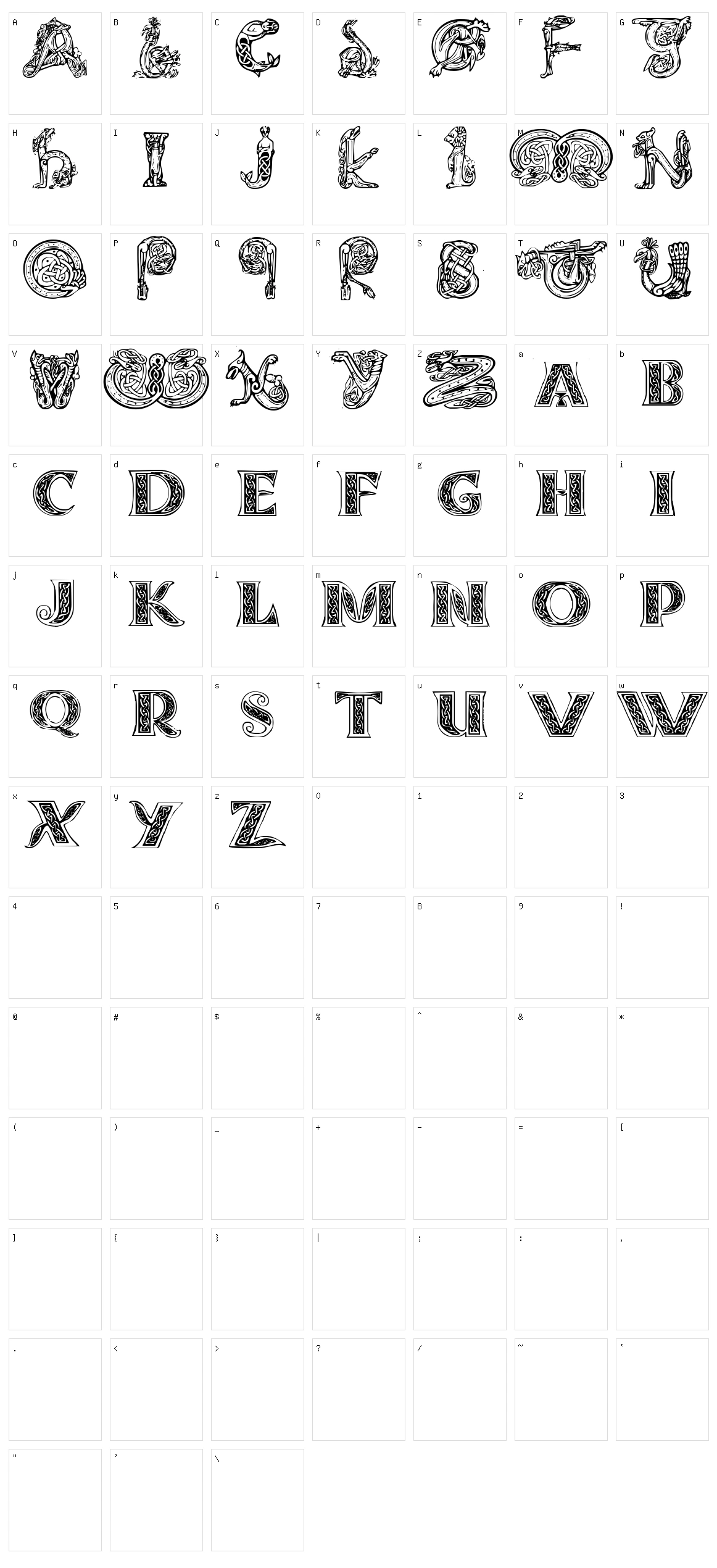 Celtasmigoria Character Set