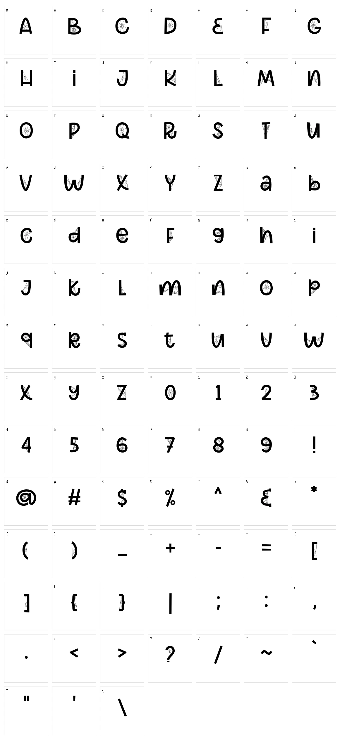 Spoky Spider Character Set