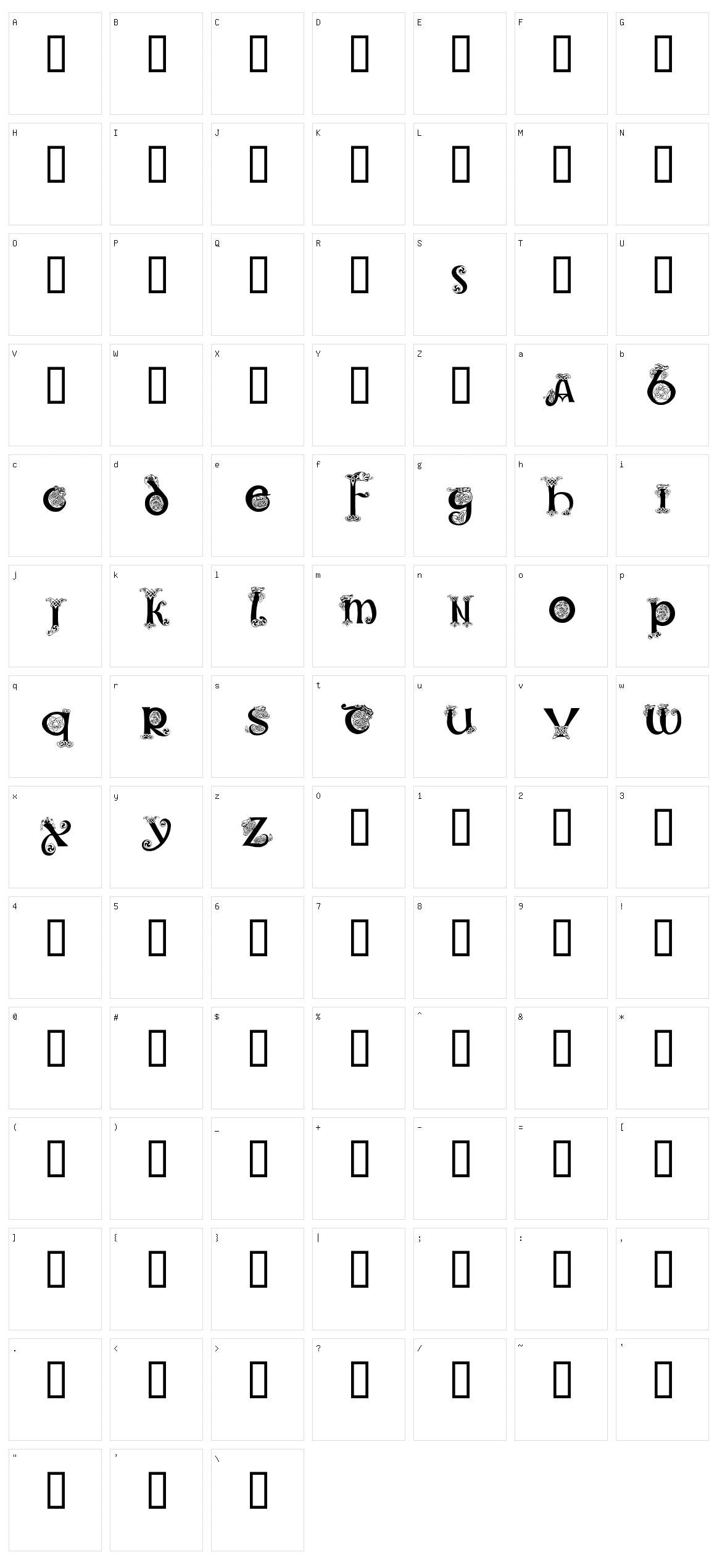 Celtic 101 Character Set