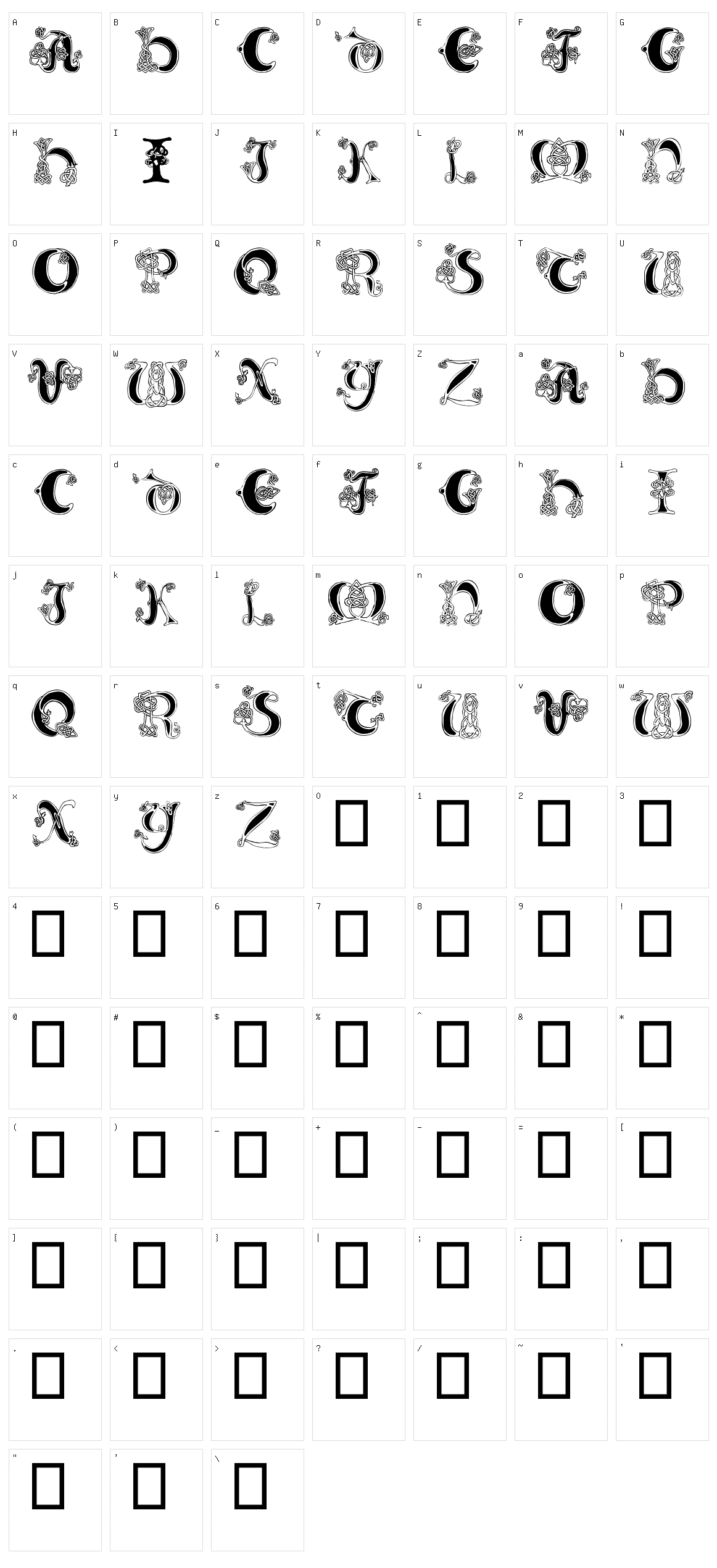 Celtic Knot Character Set