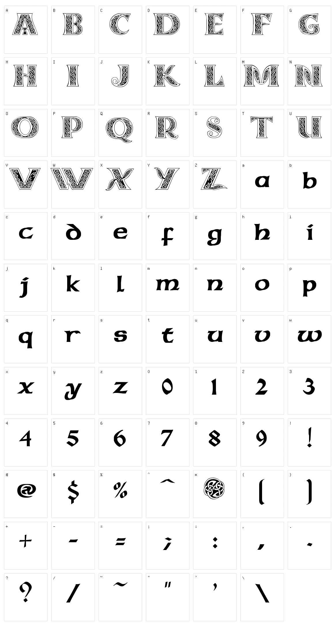 Celtic MD Character Set