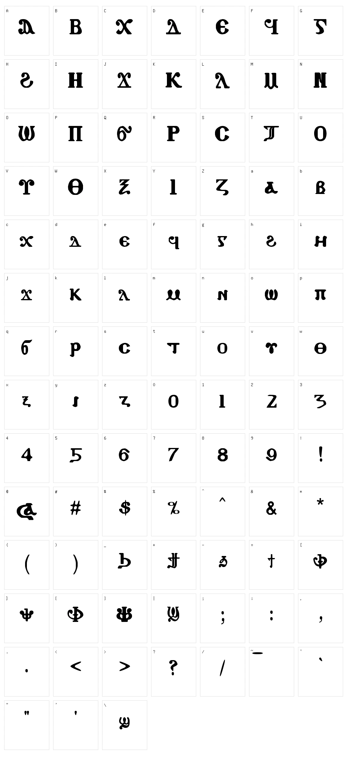 Coptic Eyes Coptic Character Set