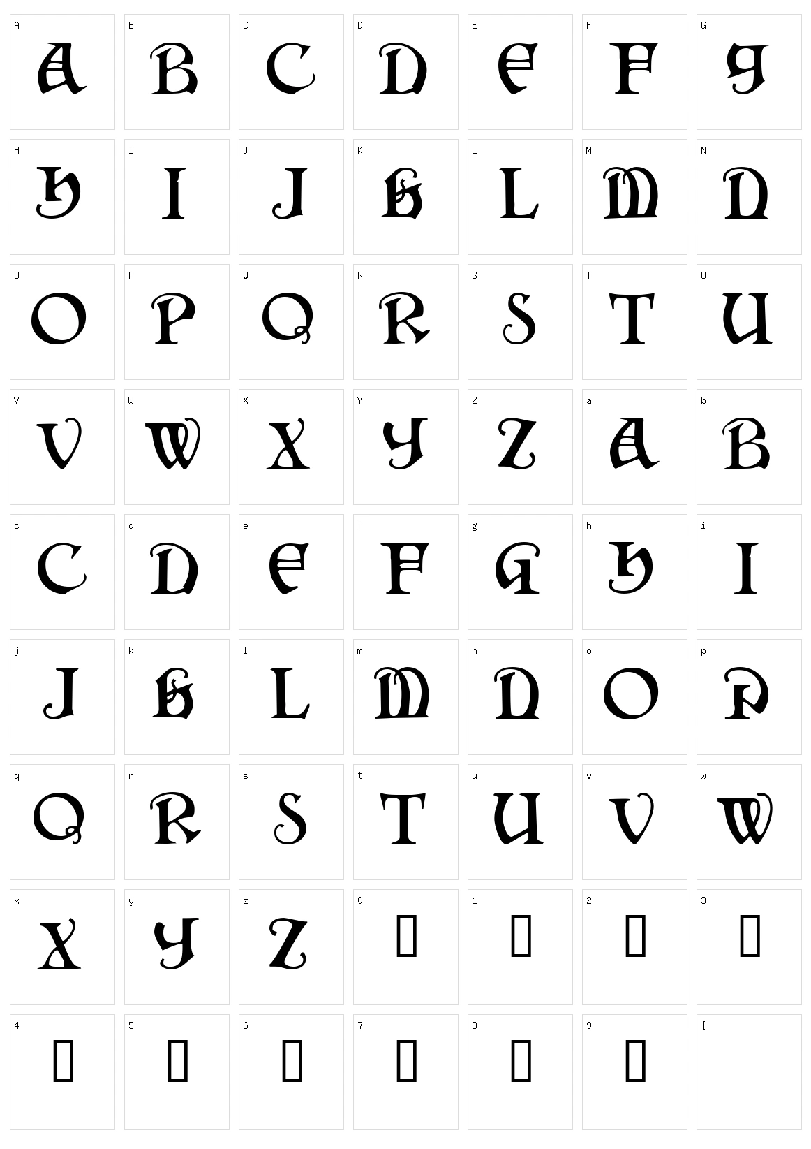 Darkenstone Character Set
