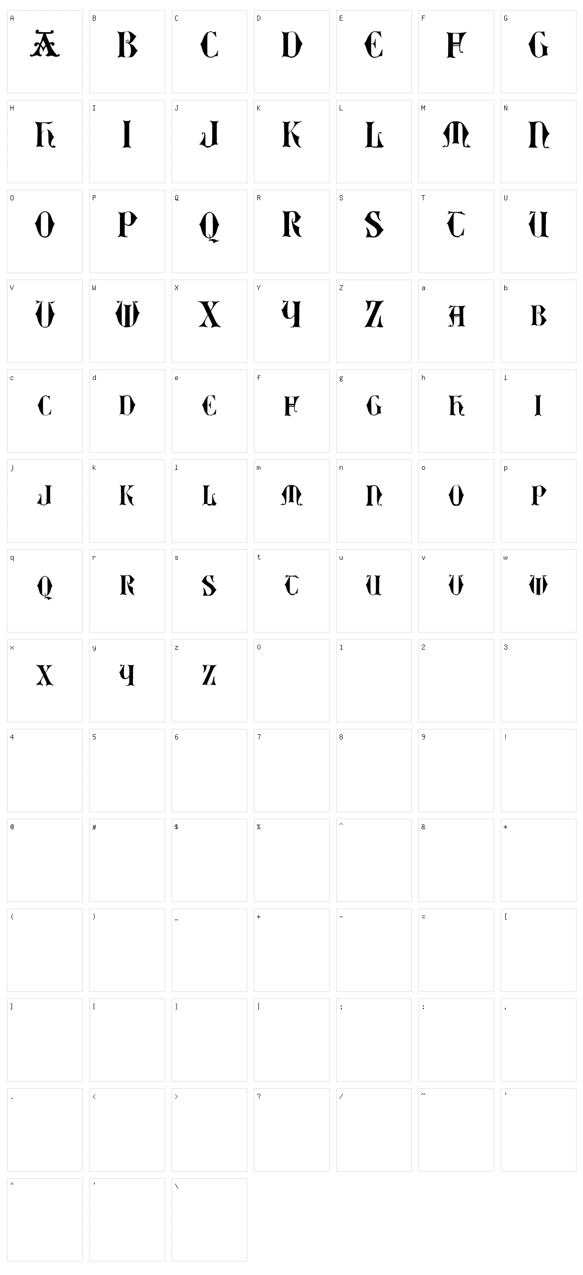 Easy Lombardic Two Character Set