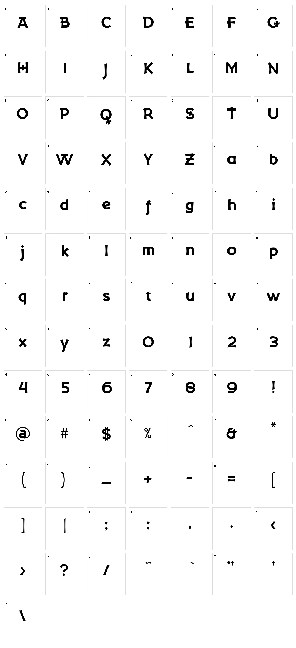 Hexenk?tel Character Set