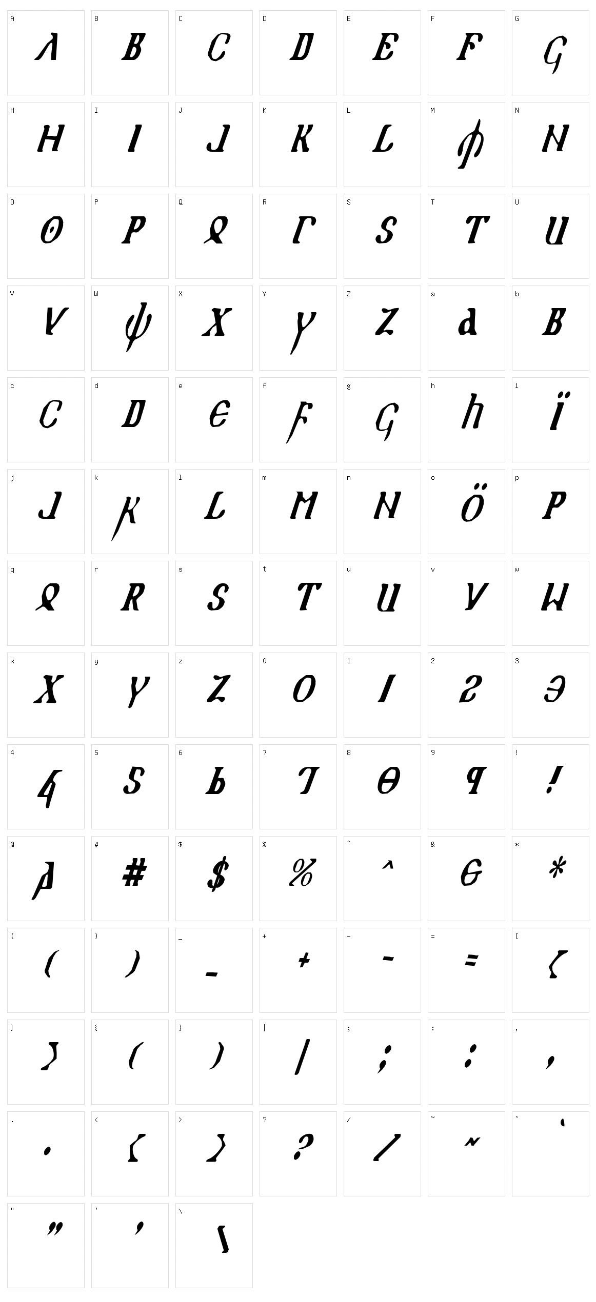 Holy Empire Character Set