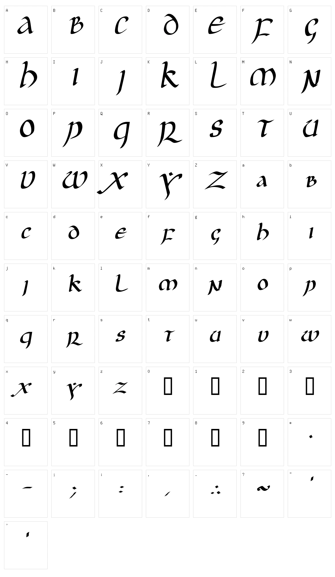JGJ Uncial Character Set
