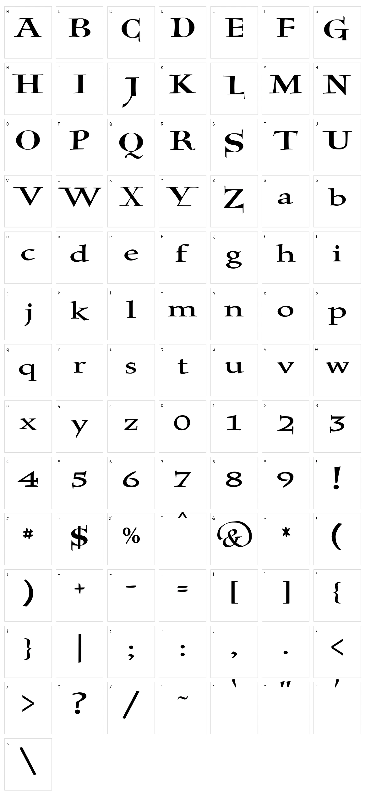 JMH Holy Bible Character Set