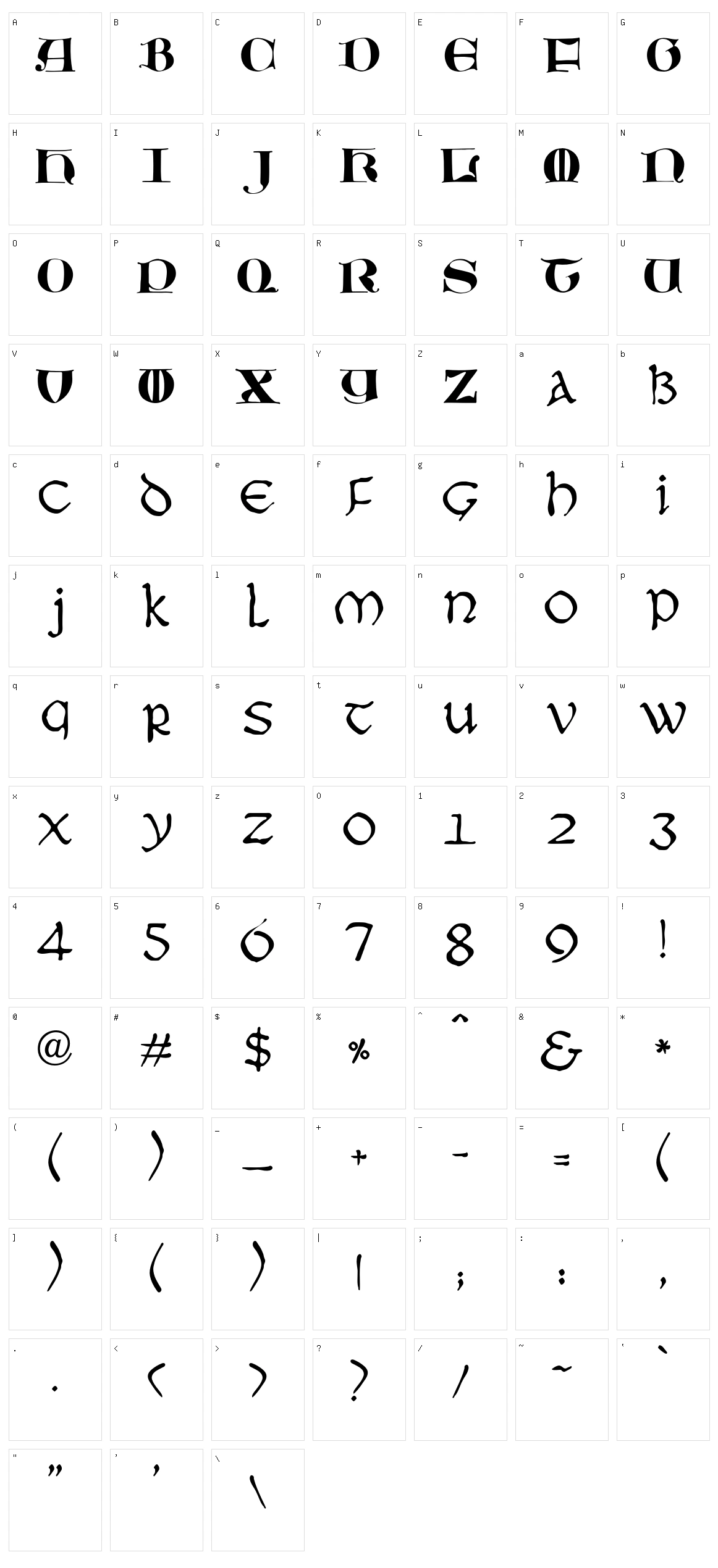 JMH Moreneta Character Set