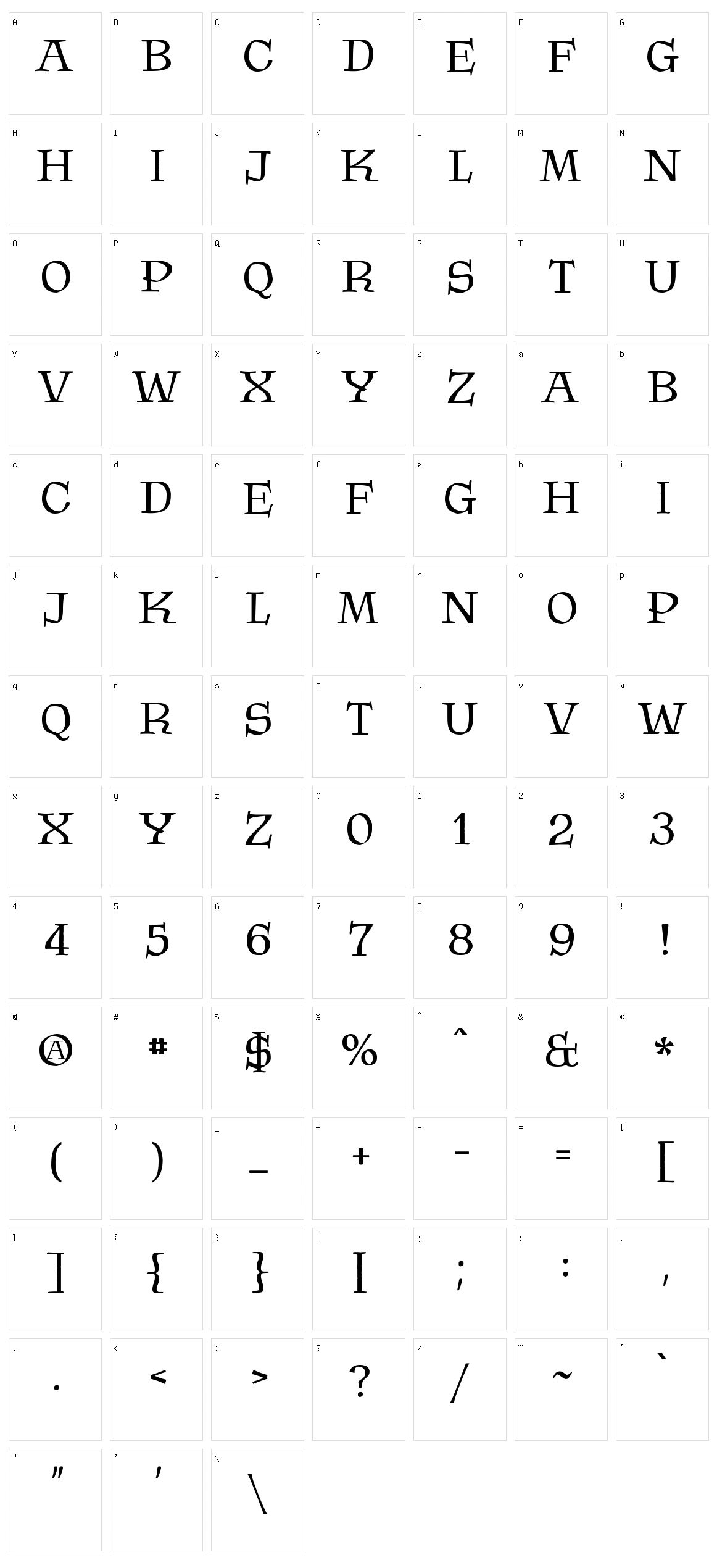 Krasomila Character Set