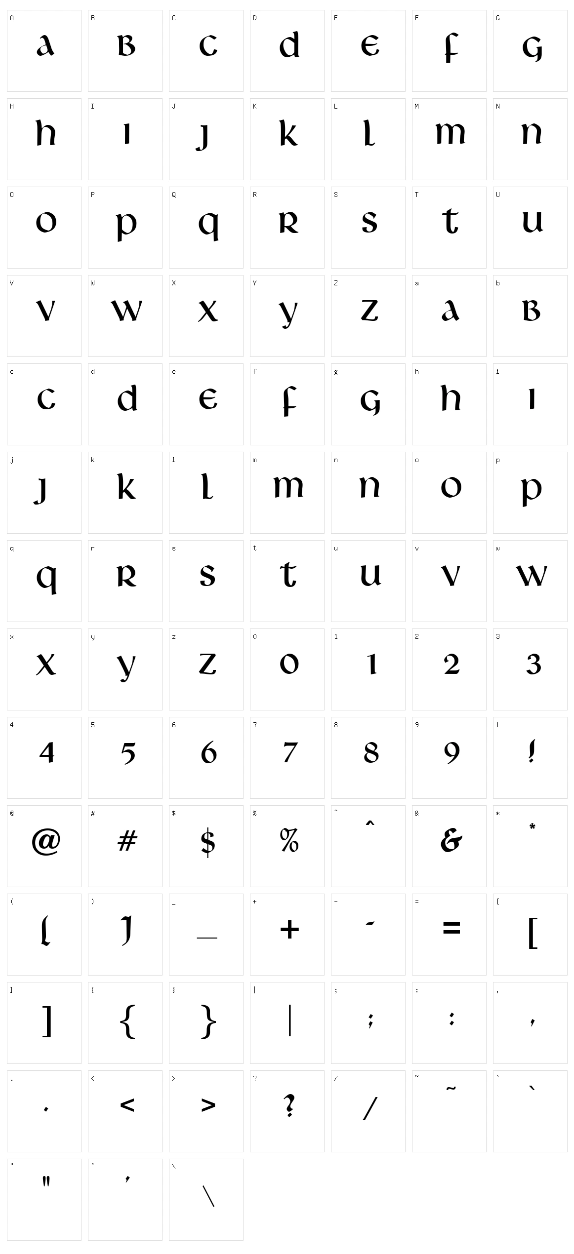 Livingstone Character Set