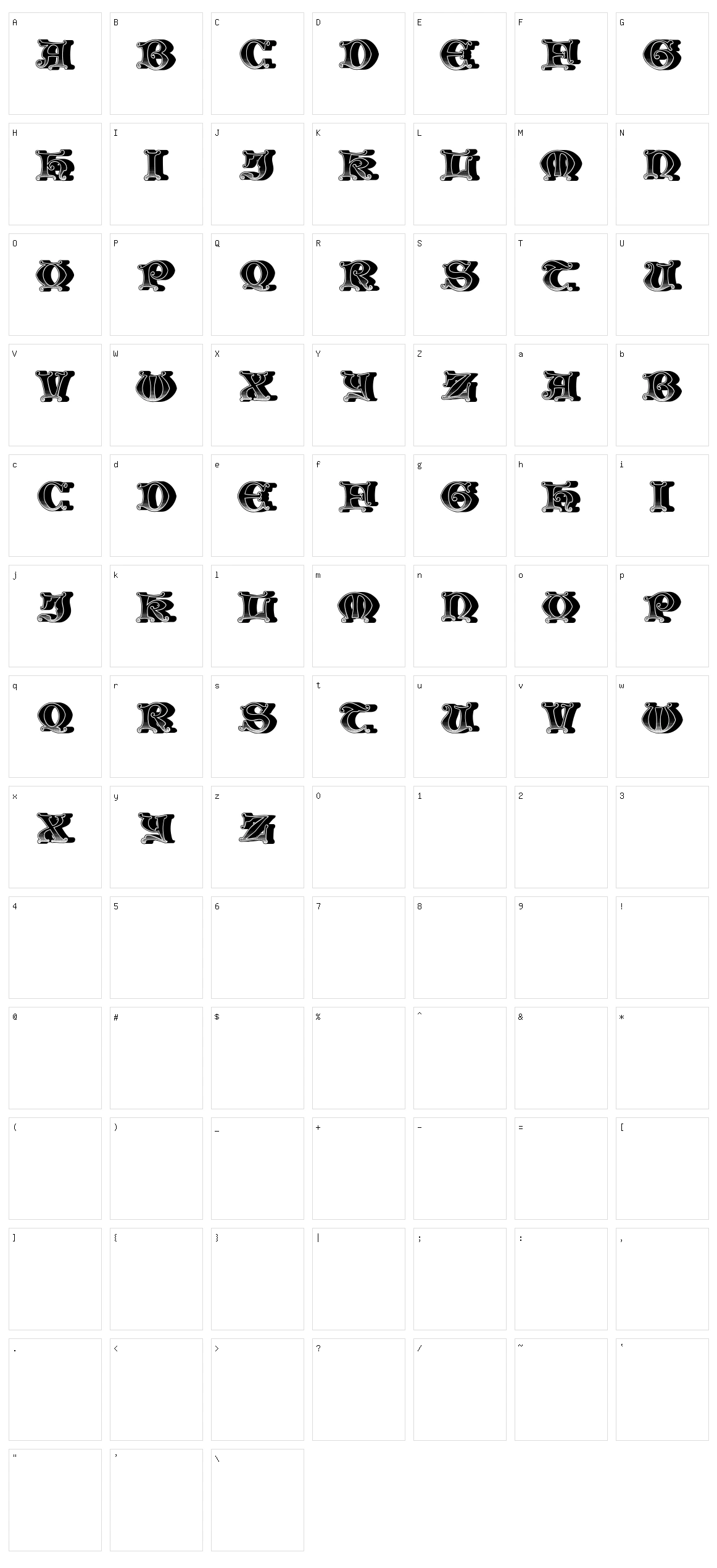 Moher Character Set