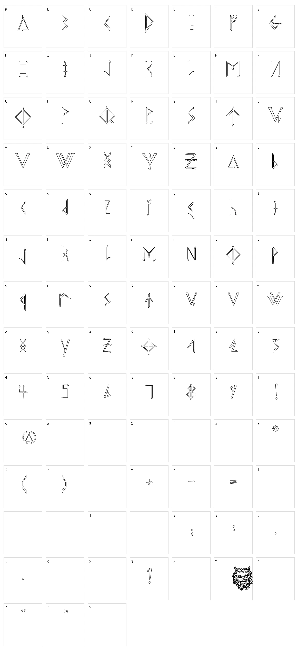 Odin Spear Character Set