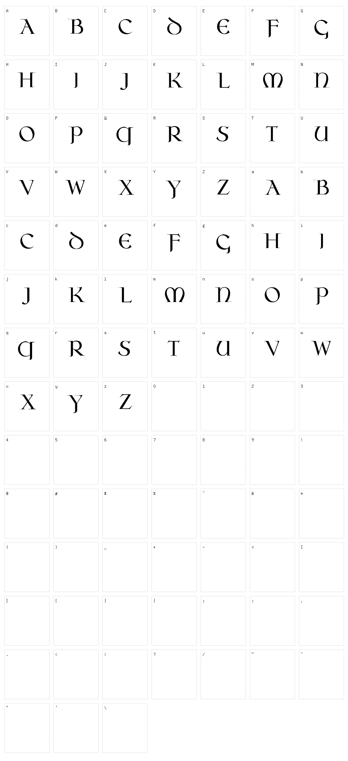 Oseberg Character Set